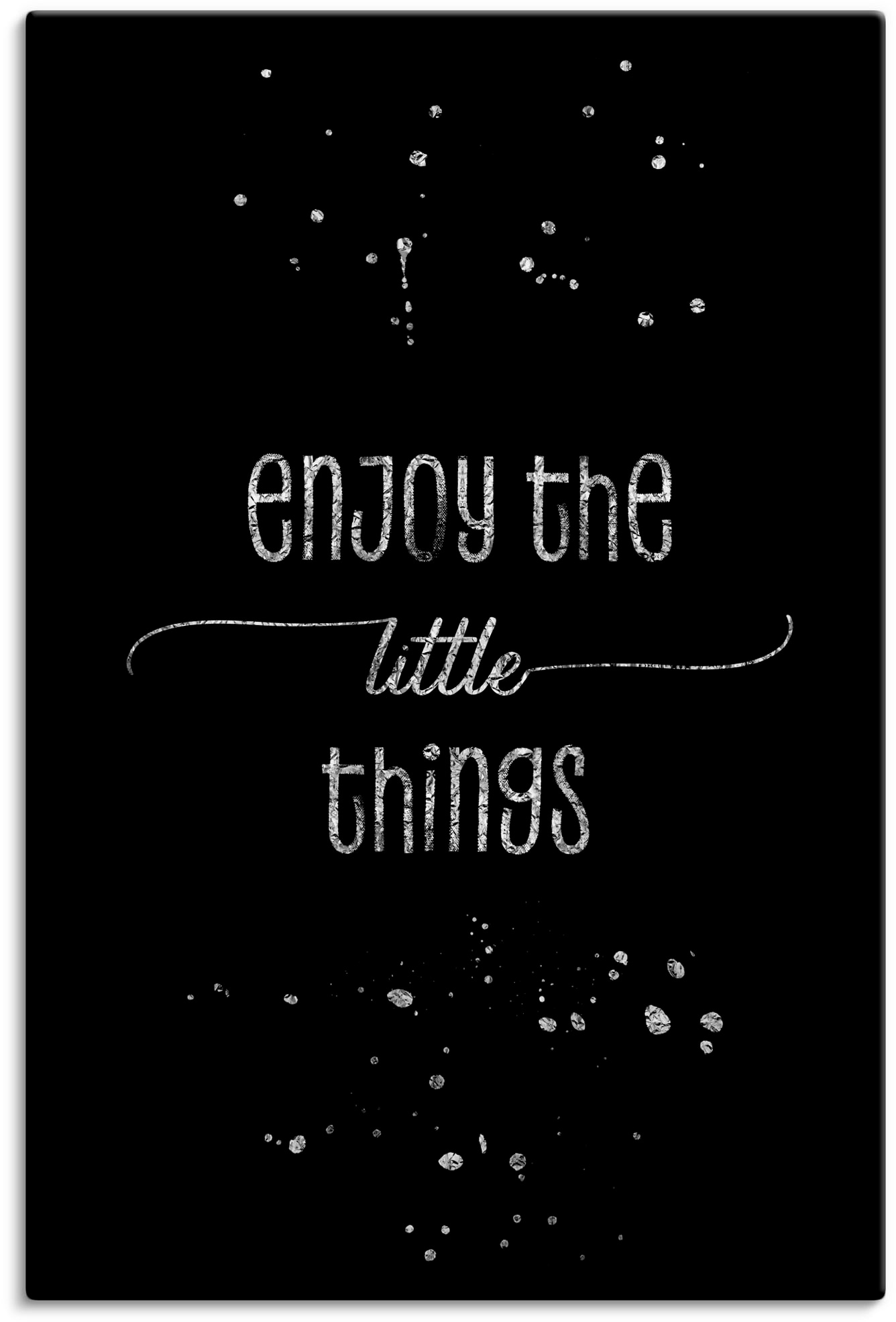 Artland Leinwandbild "Genieße die kleinen Dinge I", Sprüche & Texte, (1 St.), auf Keilrahmen gespannt