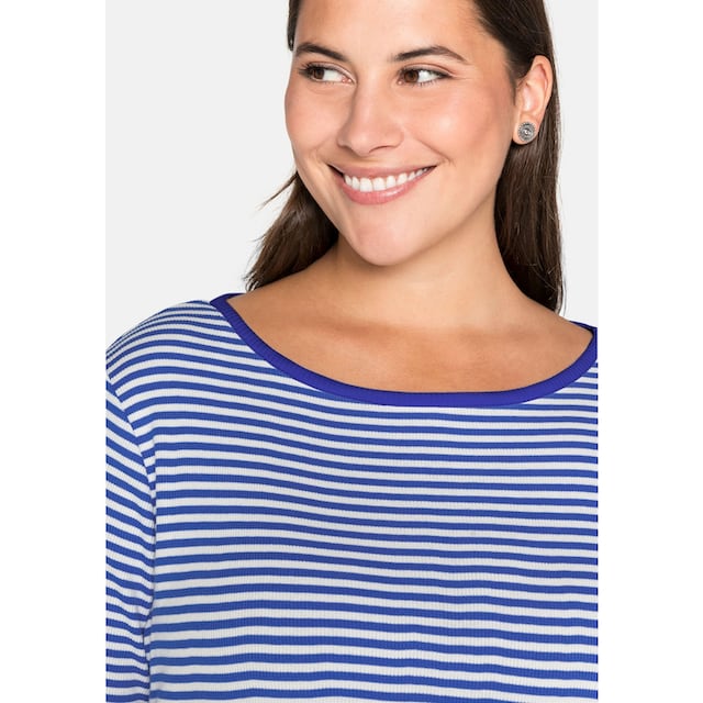 Sheego 3/4-Arm-Shirt »Große Größen«, aus Rippware mit garngefärbten Ringeln  online kaufen | BAUR