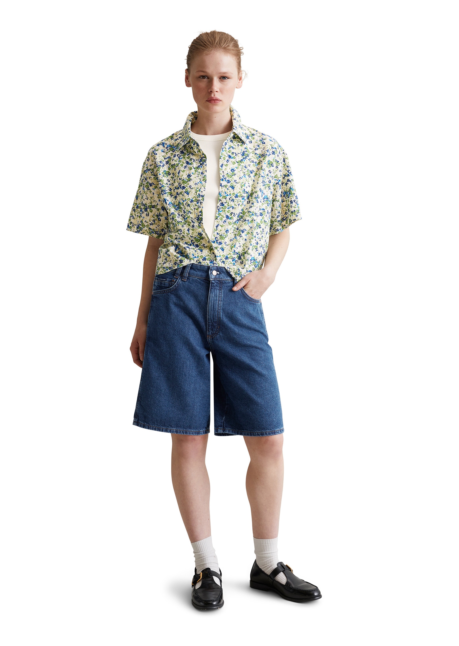 Marc O'Polo DENIM Kurzarmbluse »aus LENZING™ ECOVERO™-Mix«