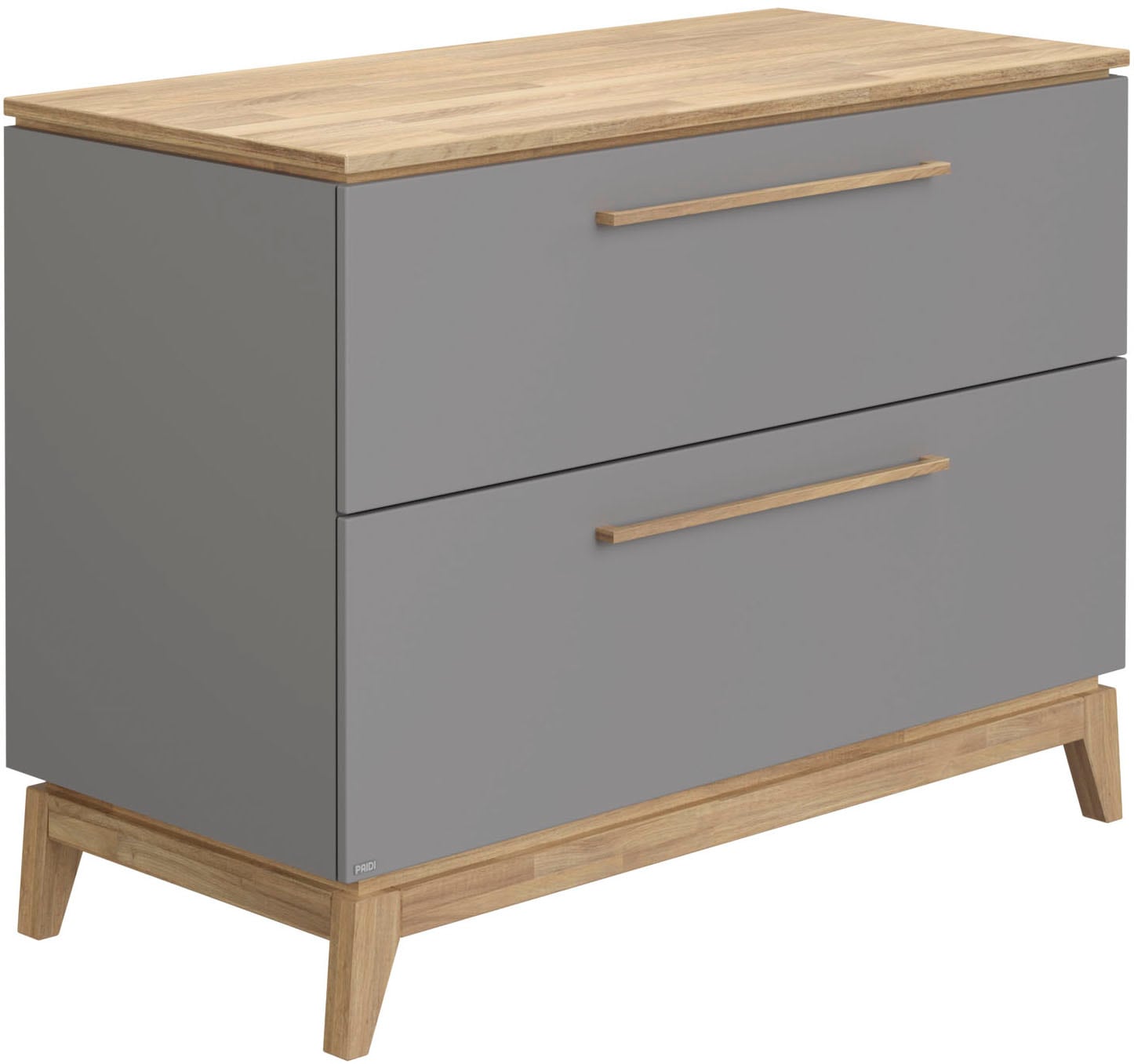PAIDI Wickelkommode »STIENE in Beige oder Grau, 2 Schubladen mit Soft-Close, Vollauszug« bis 50 kg Kommode 123 cm Breite, geprüfte Sicherheit, Wickeltisch mit Massivholz 123 cm