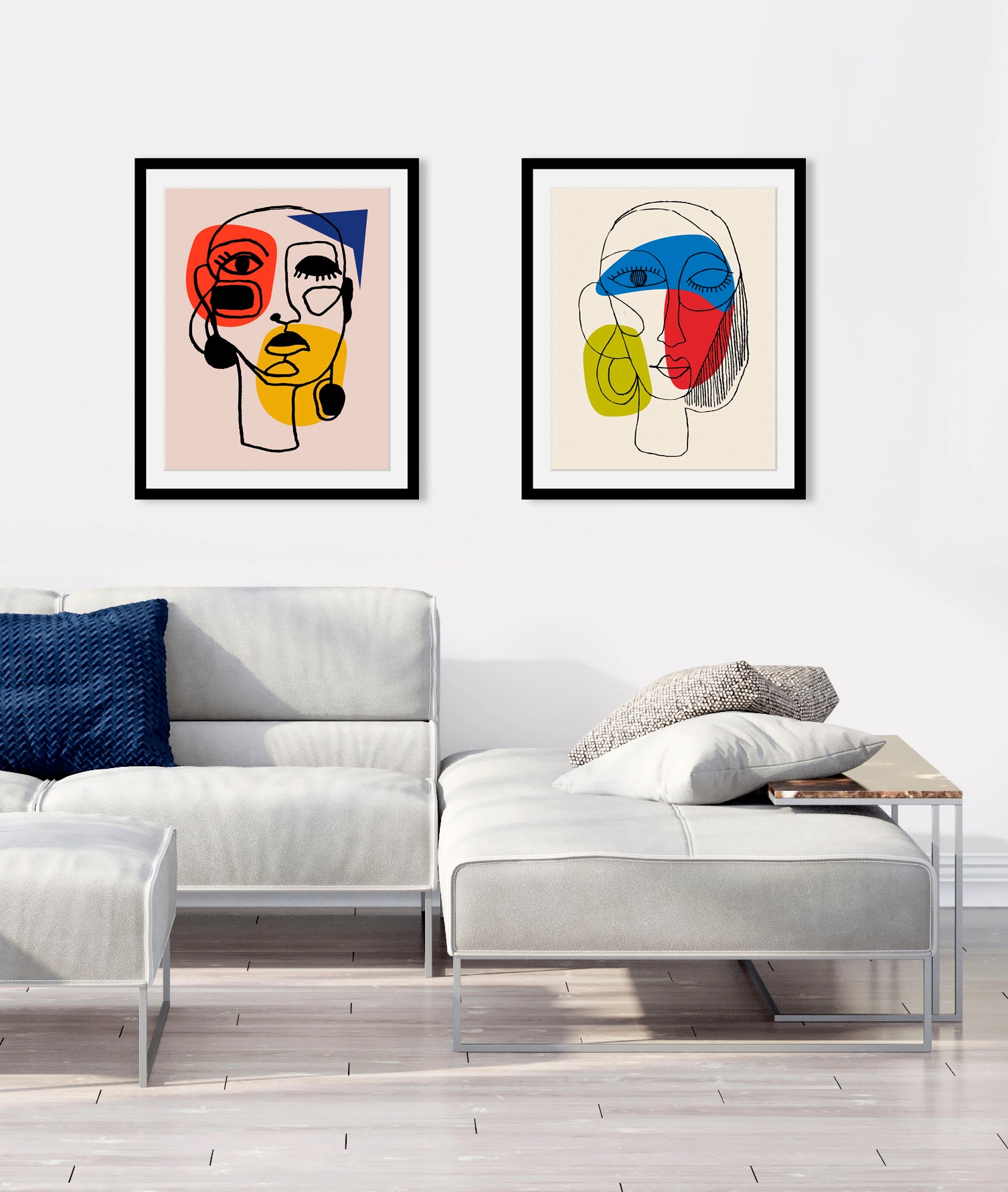 queence Bild »Patrischa«, Abstrakt-Kunst-Gemälde-Figuren-Modern-Gesicht, (1 St.), HD Premium Poster-Druck inkl. Holzrahmen