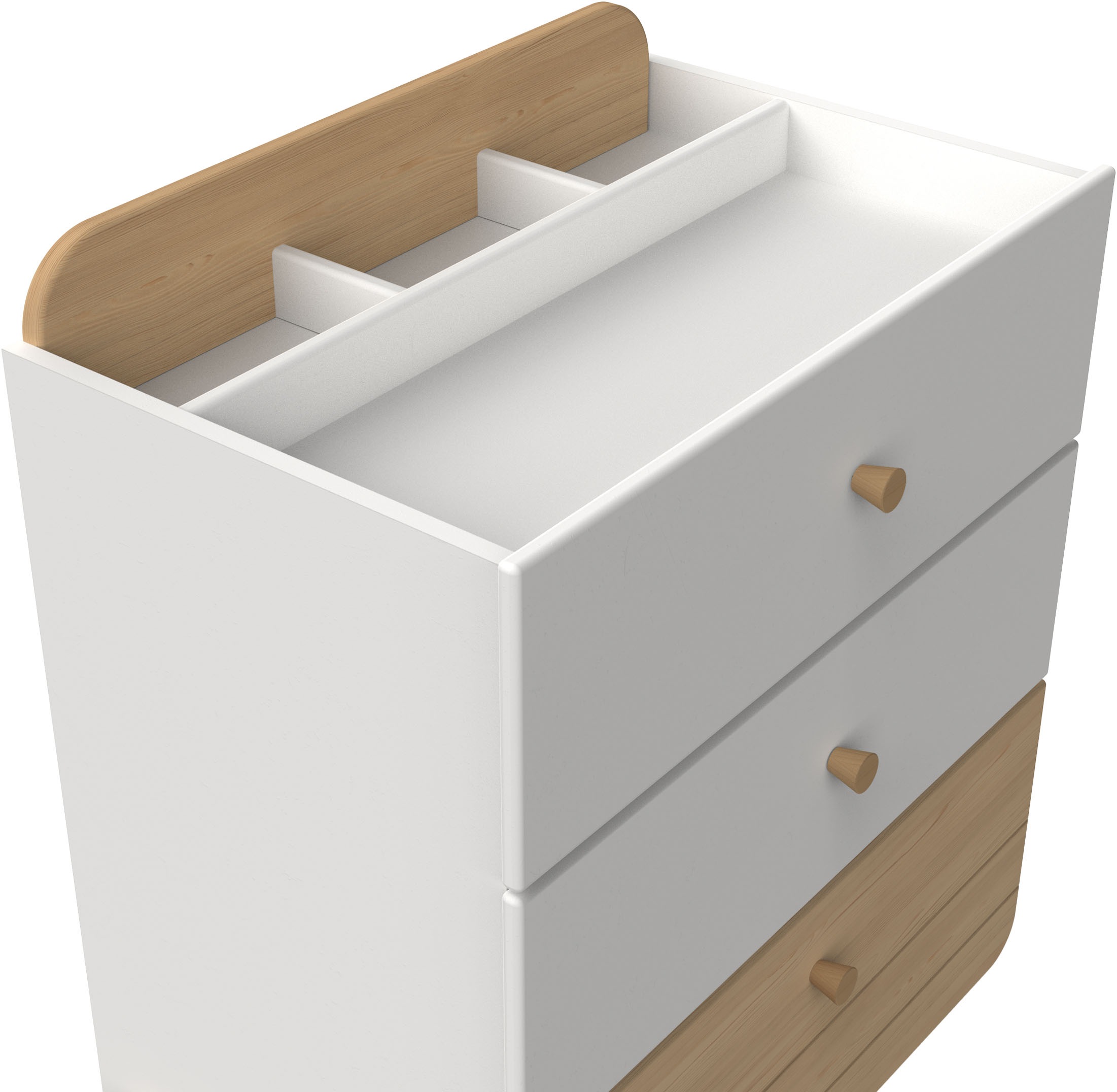 Demeyere GROUP Schubkasten »Edaj«, Kommode 3 Schubladen Eiche/Weiss