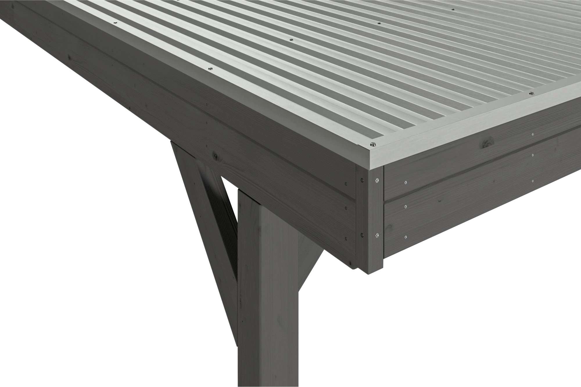 Skanholz Einzelcarport »Grunewald«, Leimholz-Nordisches Fichtenholz, dunkelgrau, mit Aluminiumdach