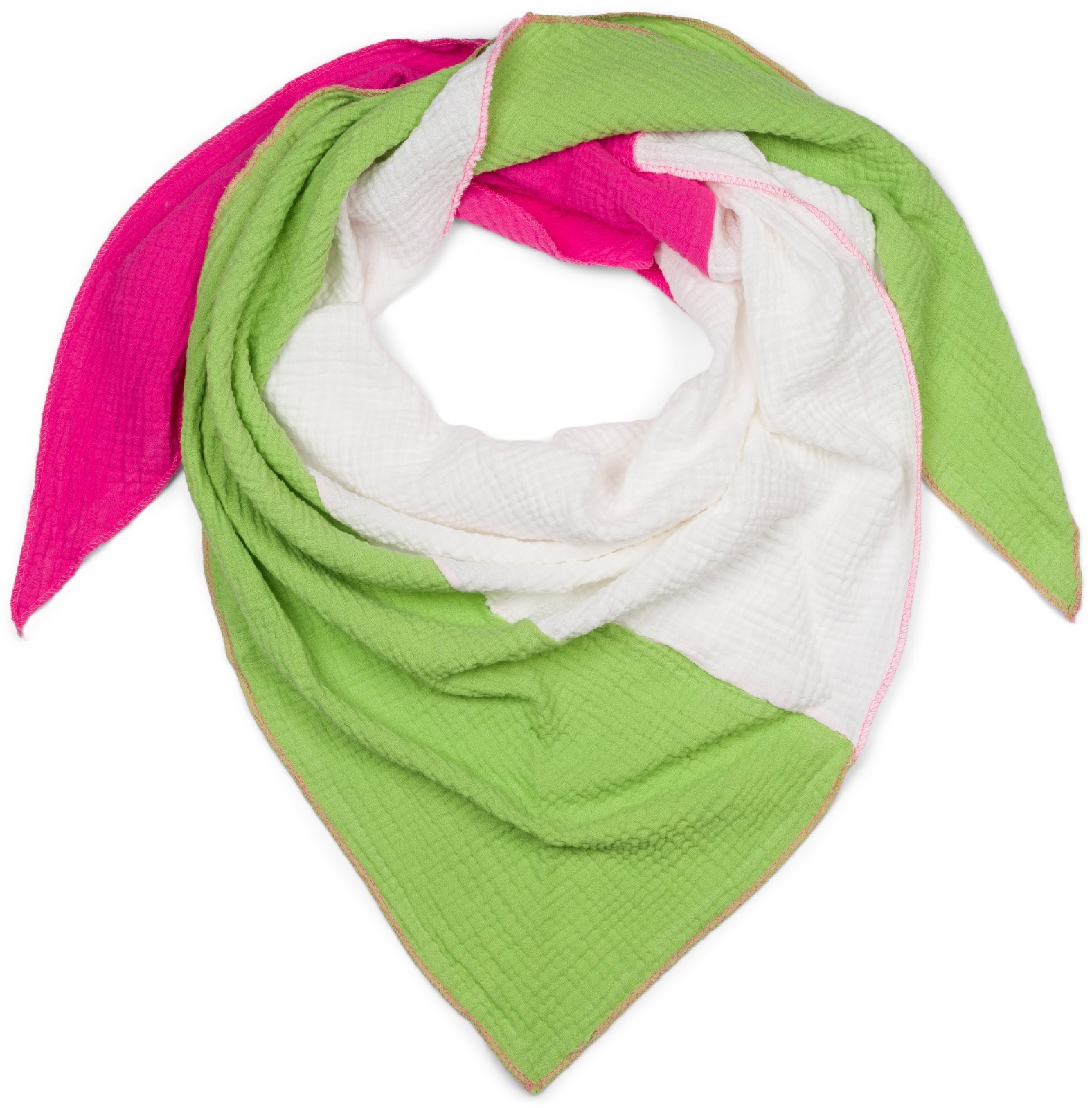 styleBREAKER Dreieckstuch "3-Farbiges Musselin Dreieckstuch" 1 Stk.
