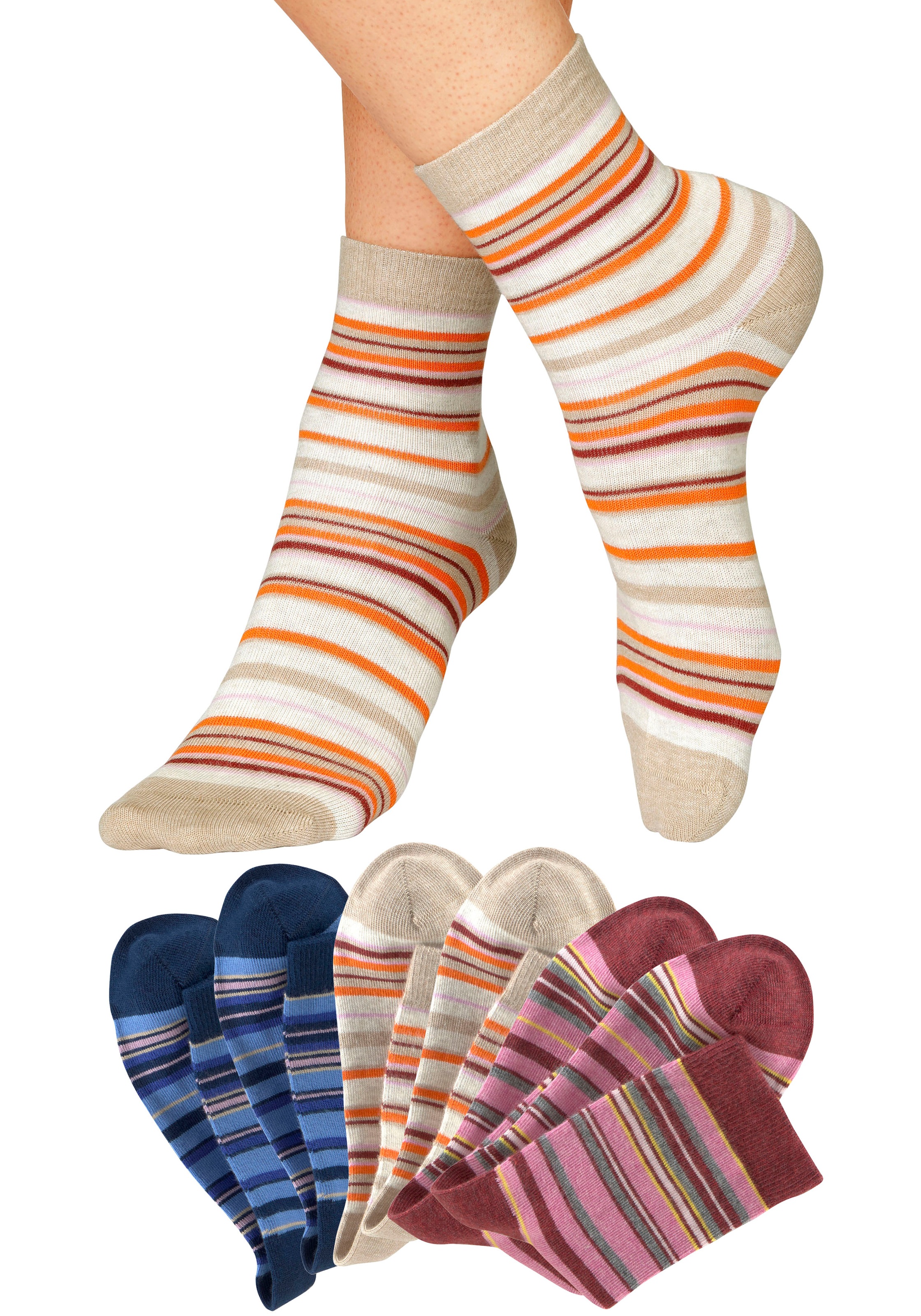 H.I.S Socken Packung, 6 Stk. tlg. mit Ringeln günstig online kaufen