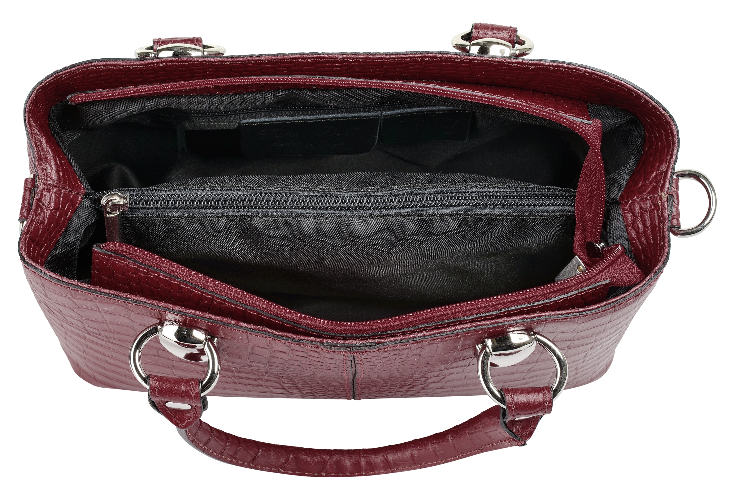 Cluty Umhängetasche, echt Leder, Made in Italy
