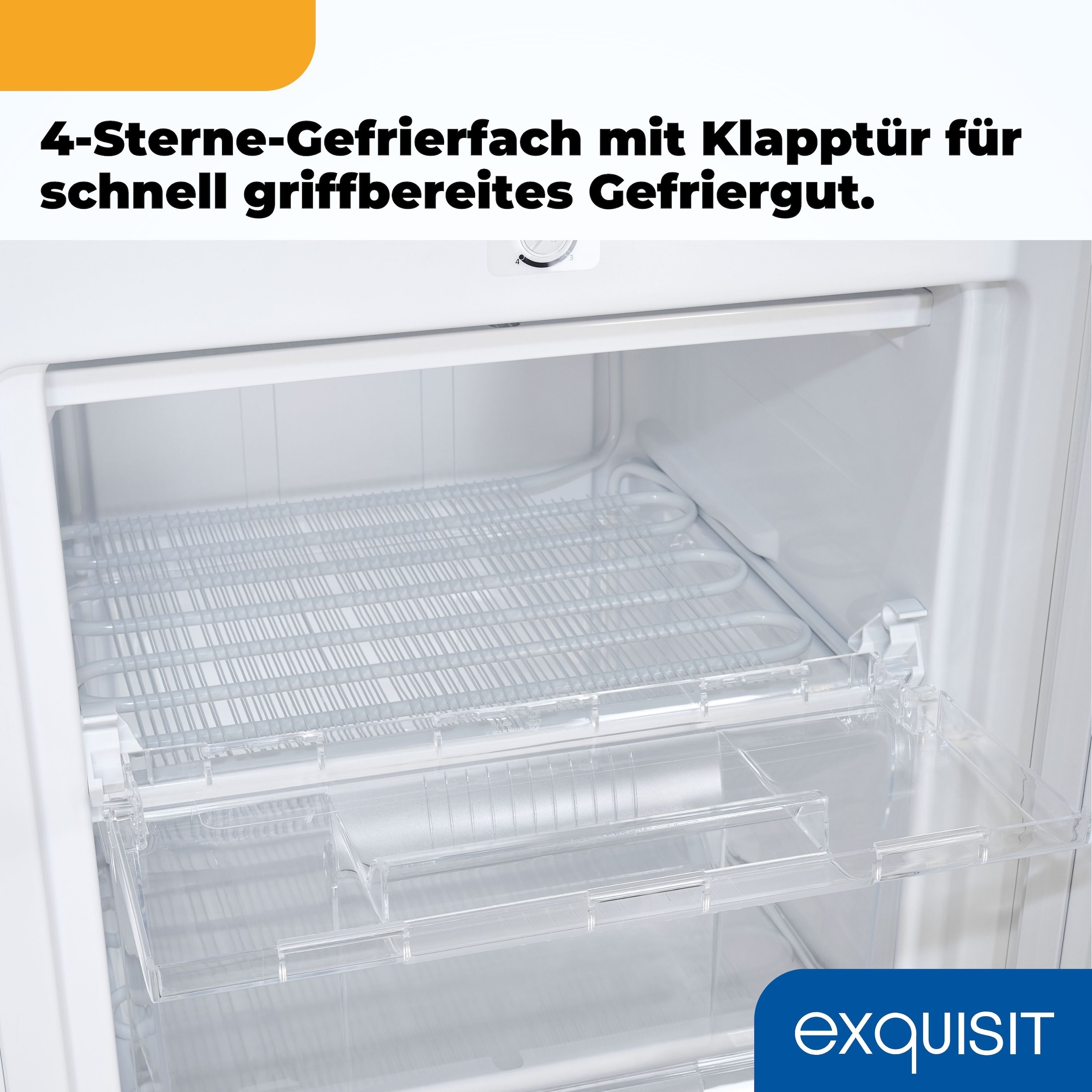 exquisit Gefrierschrank »GS145-050C weiss« 125,9 cm hoch 54 cm breit Perfekt für Ihre Küche:  flexibel, praktisch & klar strukturiert