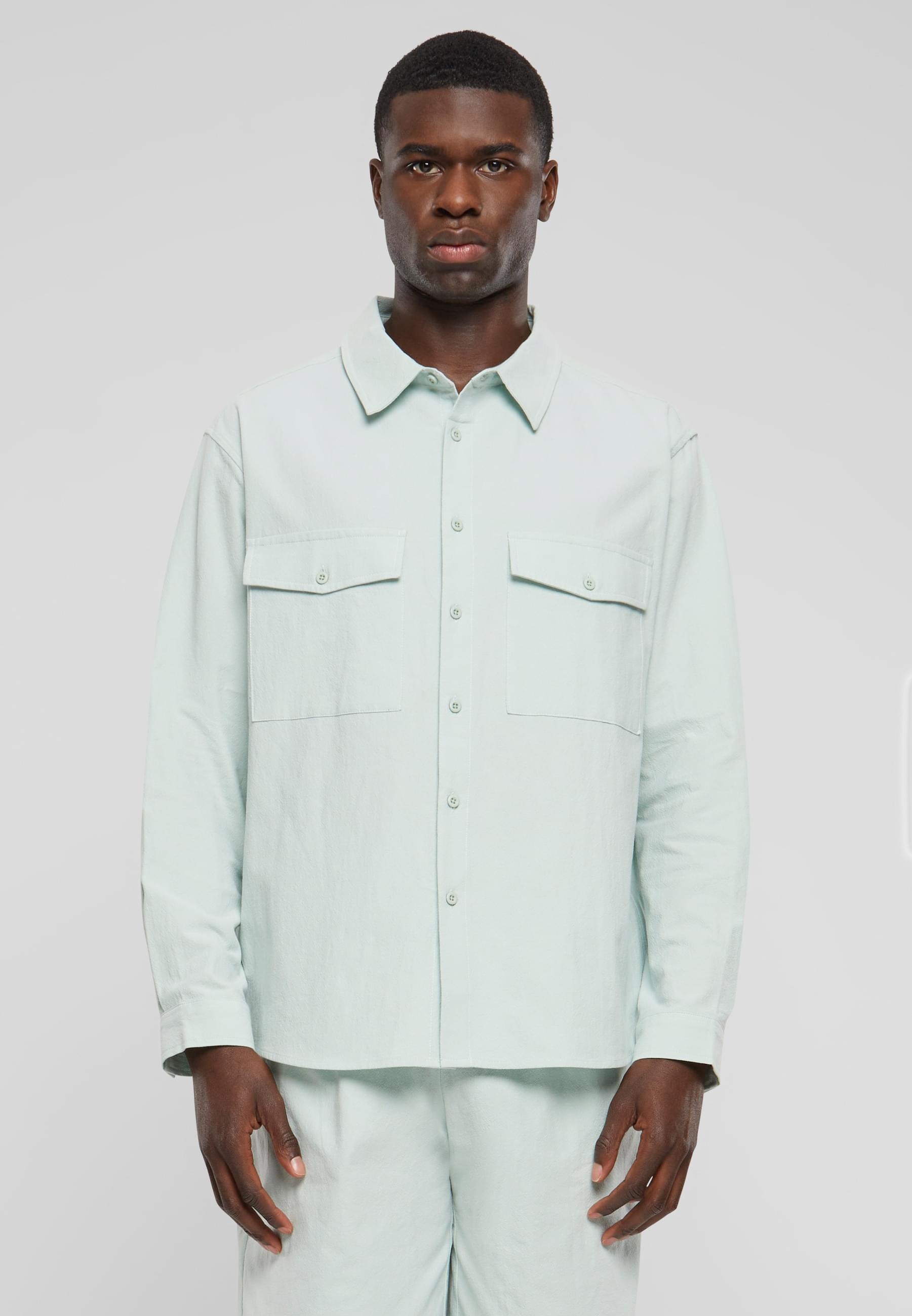 URBAN CLASSICS Langarmhemd »Urban Classics Herren Basic Crepe Shirt«, (1 tlg.)