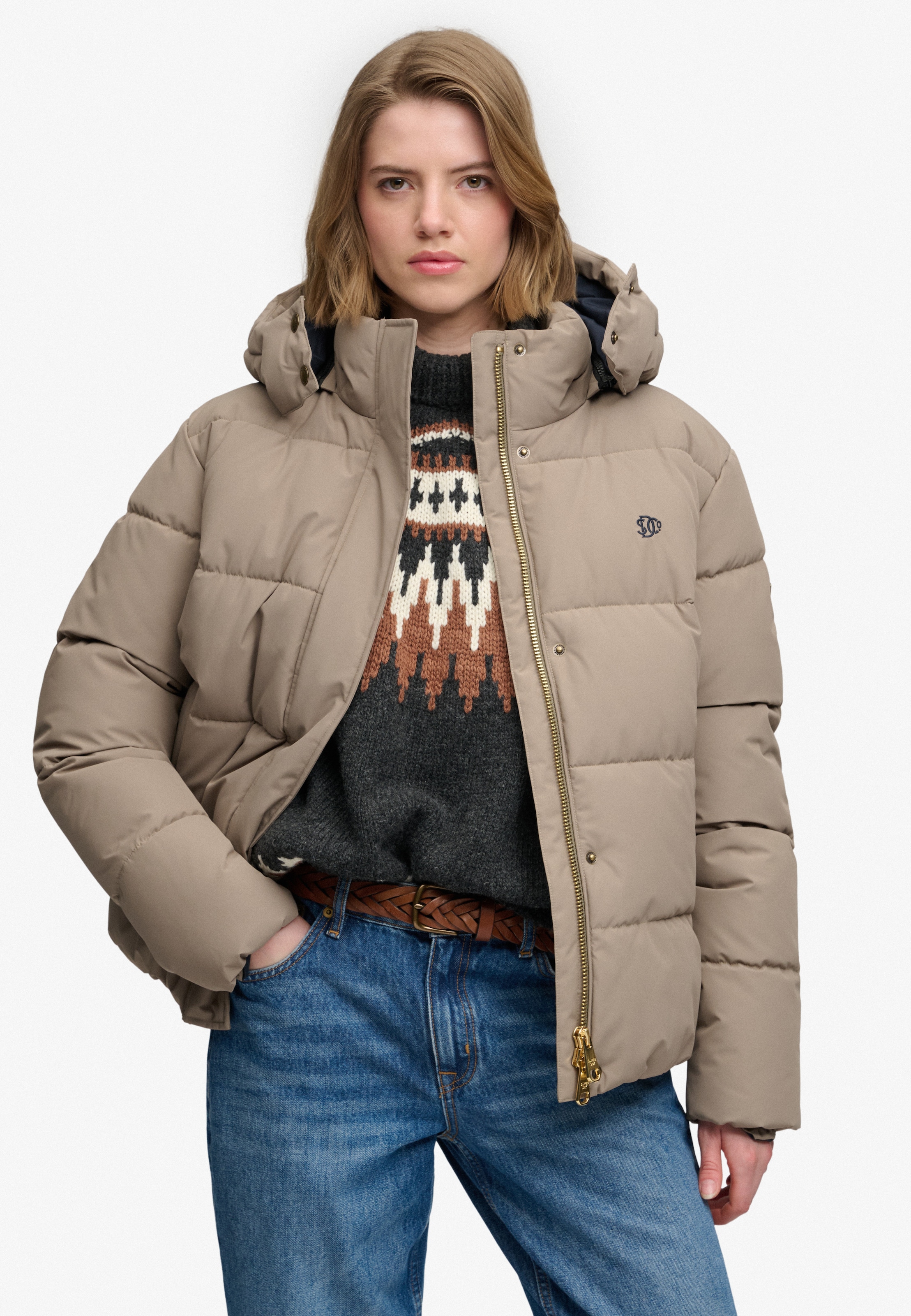 Superdry Steppjacke »PREMIUM HOOD PUFFER JKT« mit Kapuze Kunstfaser, relaxed fit