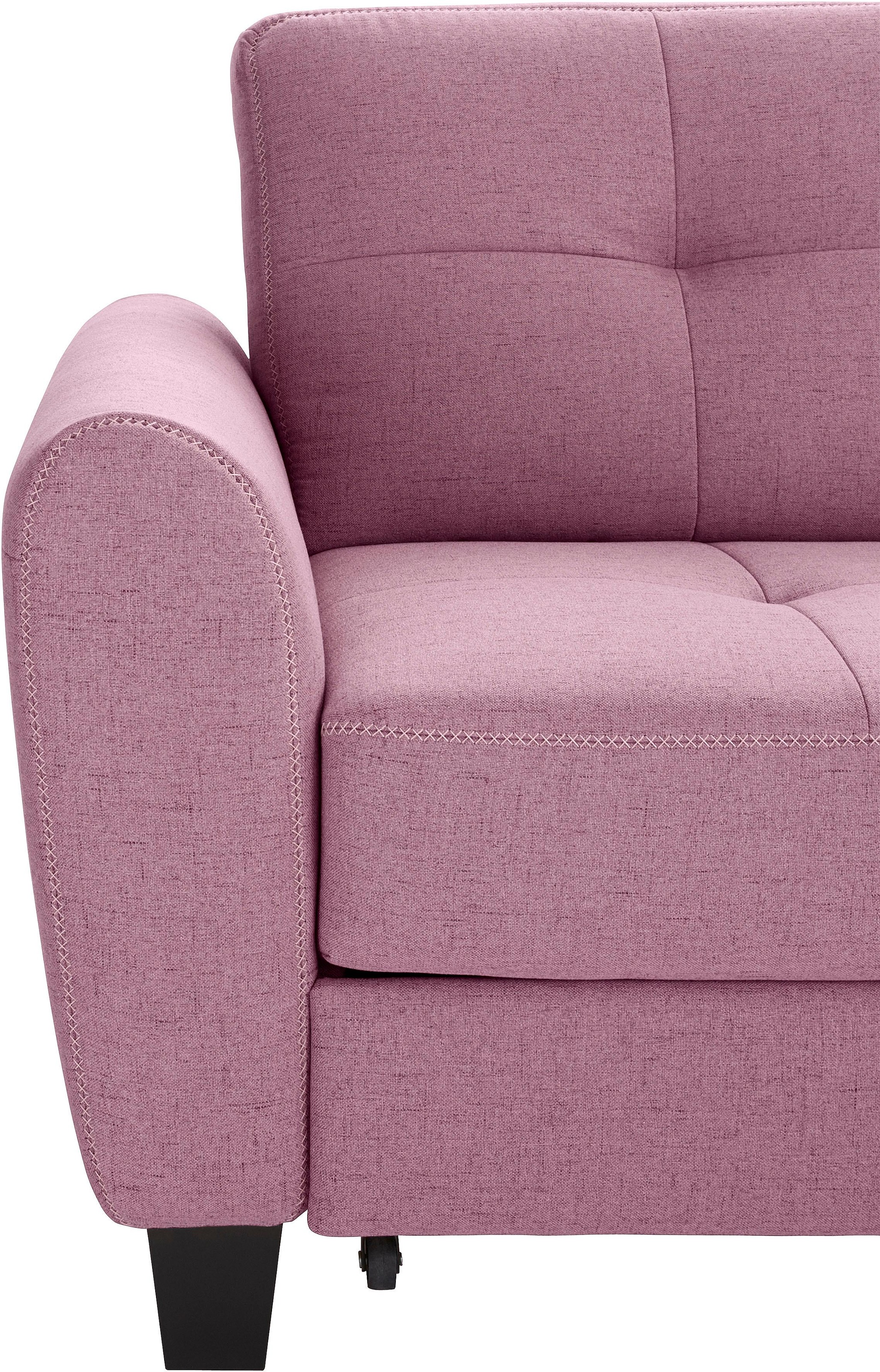 sit&more Ecksofa »Varese L-Form«, mit Federkern, wahlweise mit Bettfunktion und Stauraum
