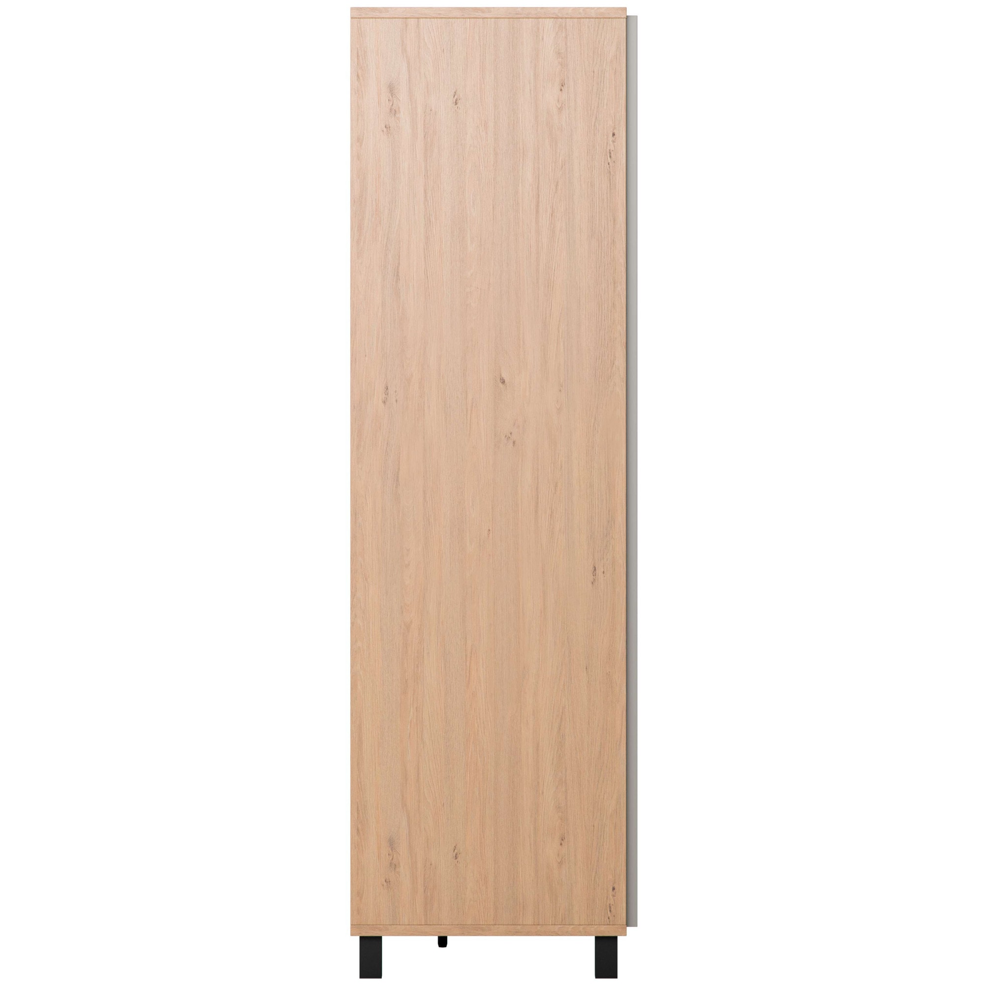 VOX Kleiderschrank »SIMPLE Garderobe, Wäscheschrank mit 5 Einlegeböden und 2 Kleiderstange«, mit 2 Drehtüren und schwarzen Griffen, Maße B/T/H: 92,5/57/189,5 cm