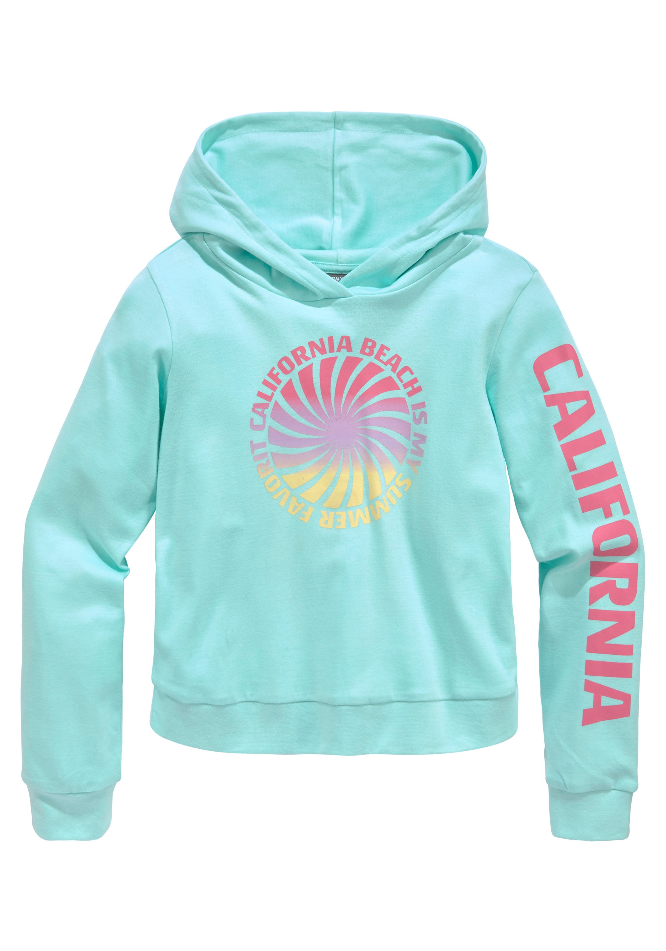 Thumbnail - KIDSWORLD Kapuzenshirt ", Langarmshirt mit Ärmelprint" Langarm, gerade Passform, mit coolem Aufdruck