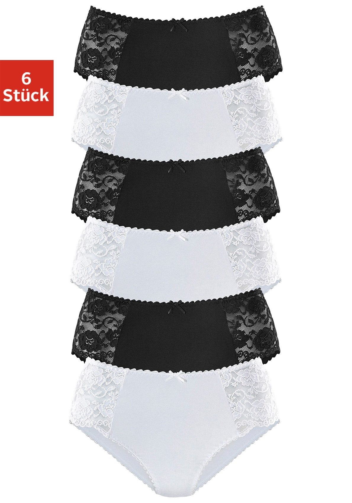 petite fleur by Lascana Hüftslip 6er-Pack, aus elastischer Baumwoll-Qualität