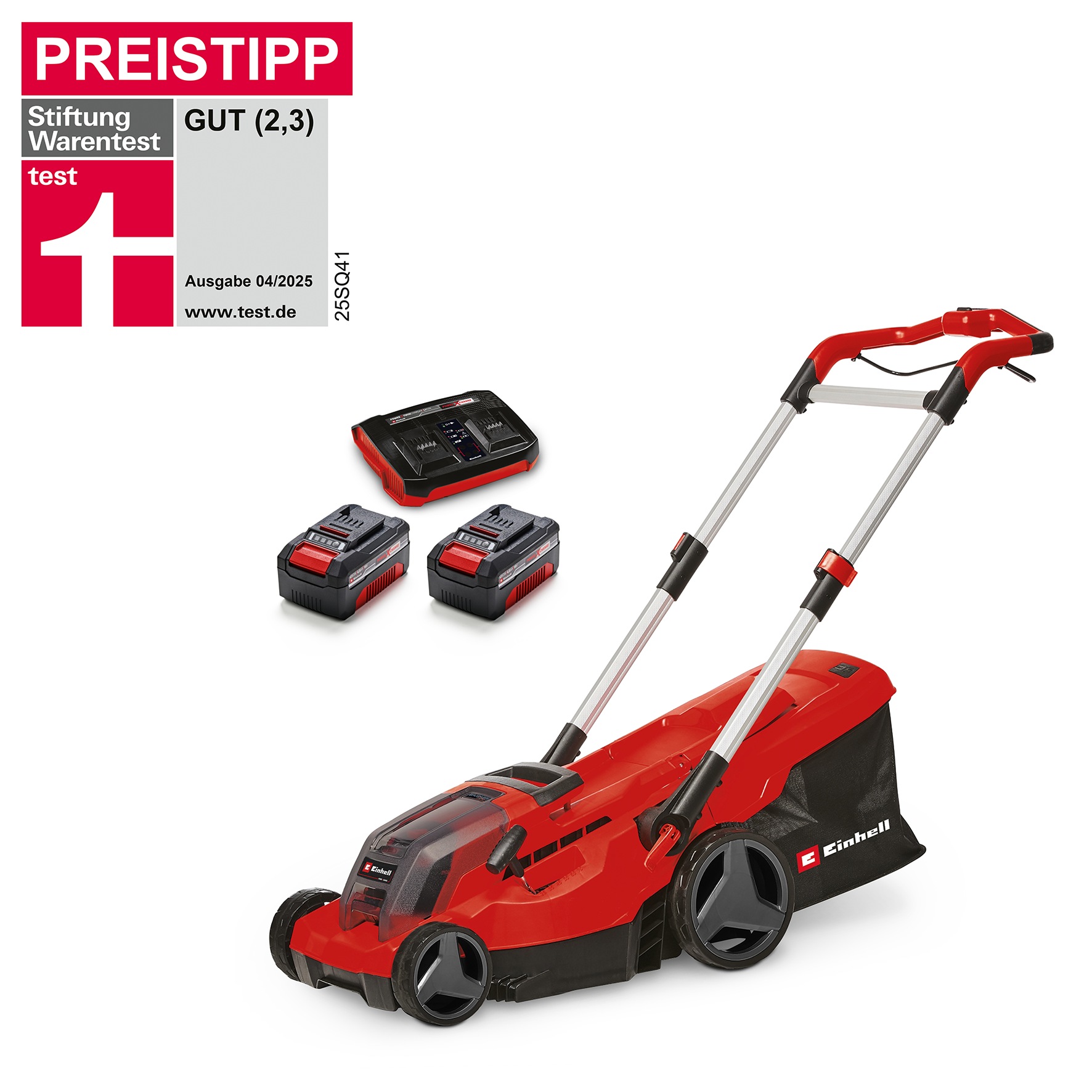 Einhell Akkurasenmäher »Professional GP-CM 36/450«, 2 x 4 Ah Akku, Twincharger und Mulchkeil