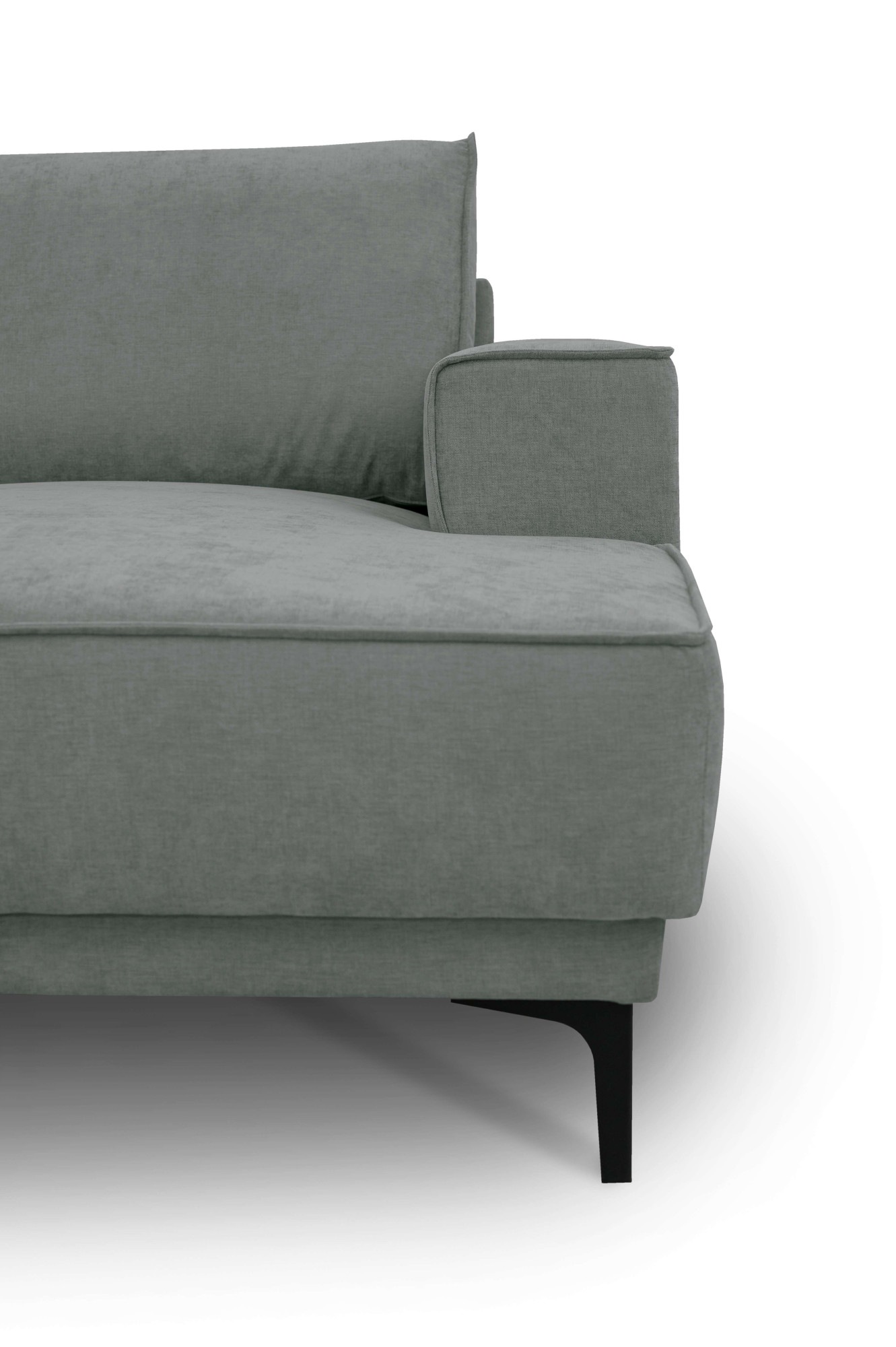 Places of Style Wohnlandschaft »XXL Sofa Oland, Struktur, Flachgewebe, Luxus-Microfaser, Boucle«, U-Form, 345 cm, Wellenunterfederung, Skandi-Design, Metallfüße