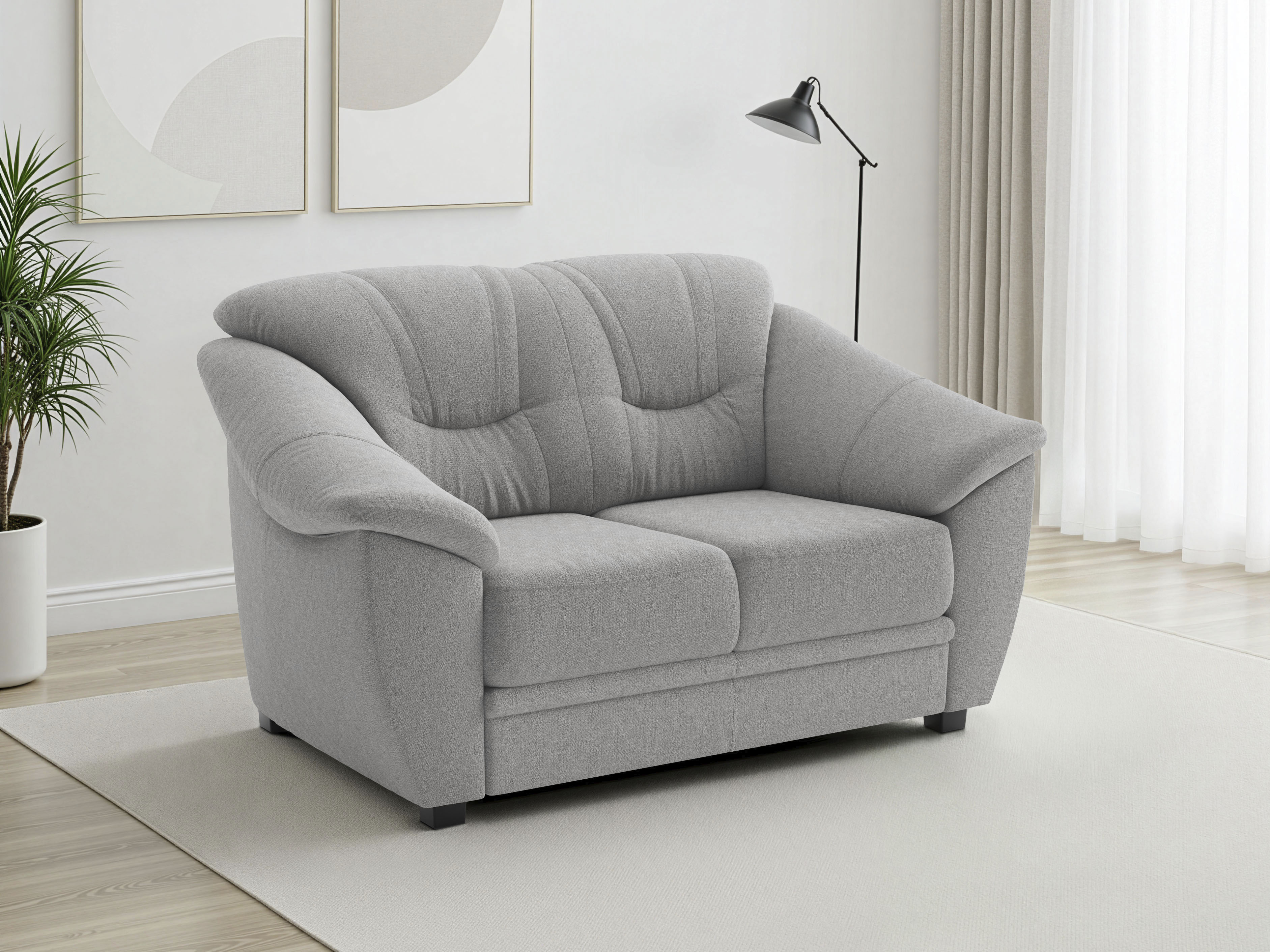 sit&more 2-Sitzer "Savona B: 148cm, Komfort Sitz, große Stoff + Lederauswahl" mit Federkern