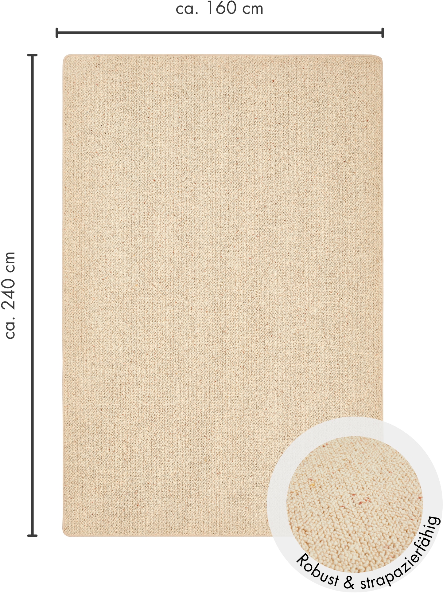 LUXOR living Wollteppich »Sheffield, Made in Germany«, rechteckig, 5 mm Höhe, melierte Berber-Optik, reine Wolle, auch als Läufer erhältlich