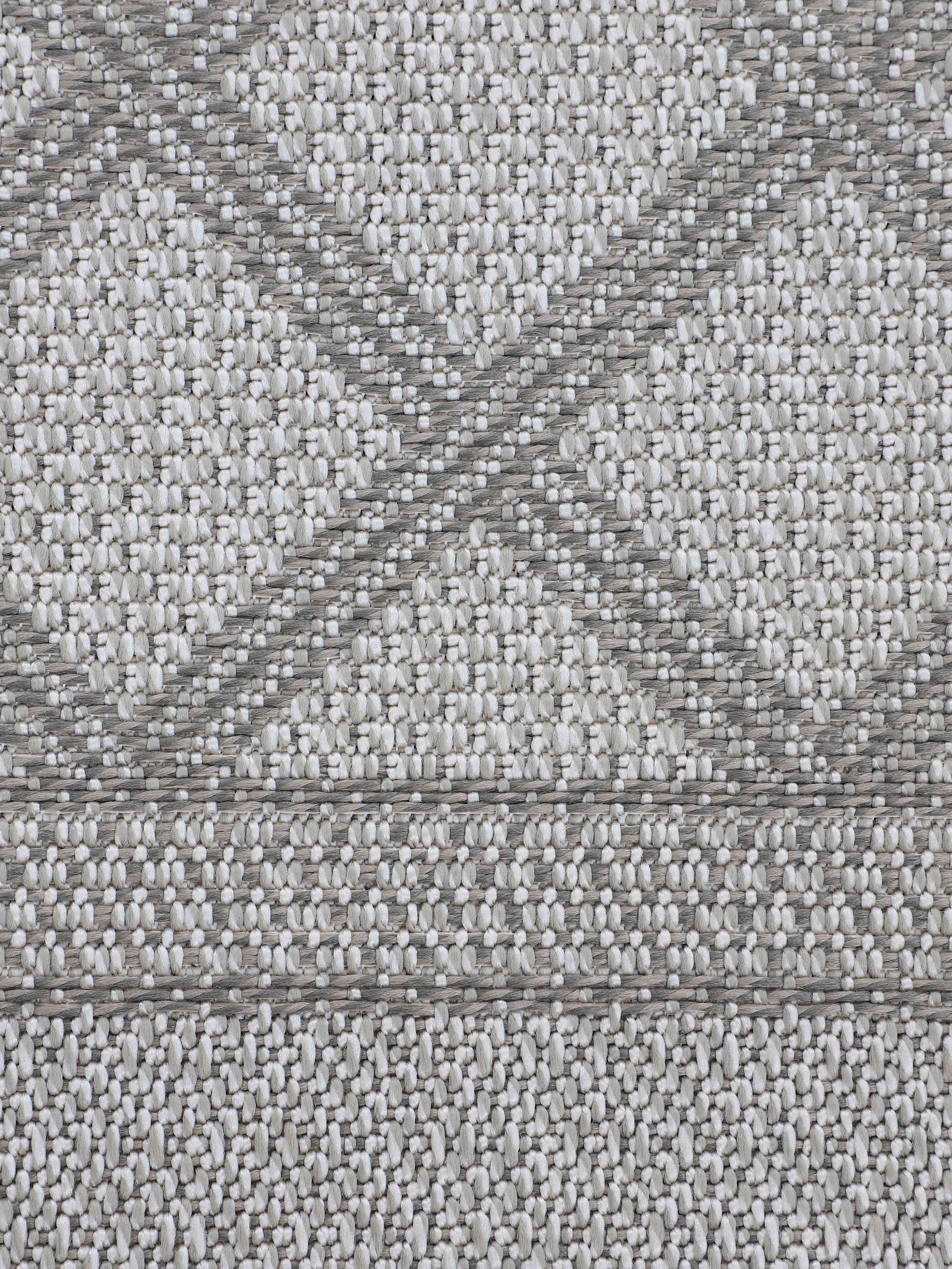 carpetfine Teppich »Boho 104«, rund, 4 mm Höhe, robustes Flachgewebe, Sisal Optik, UV-beständig, Außenbereich