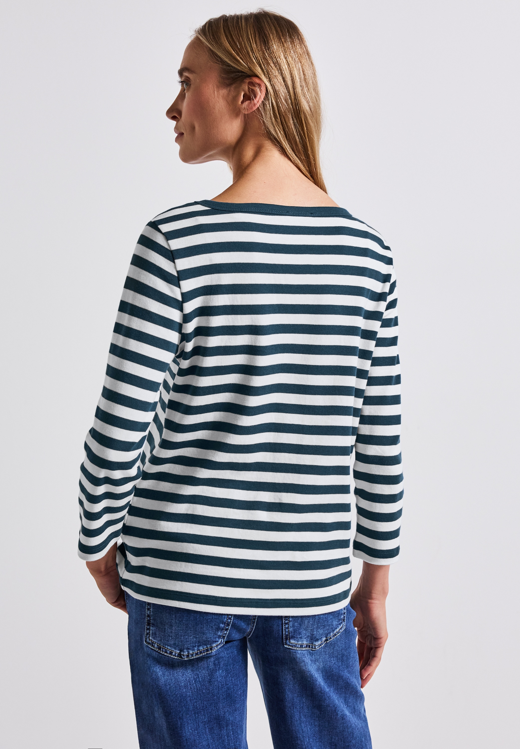 STREET ONE Rundhalsshirt, aus reiner Baumwolle