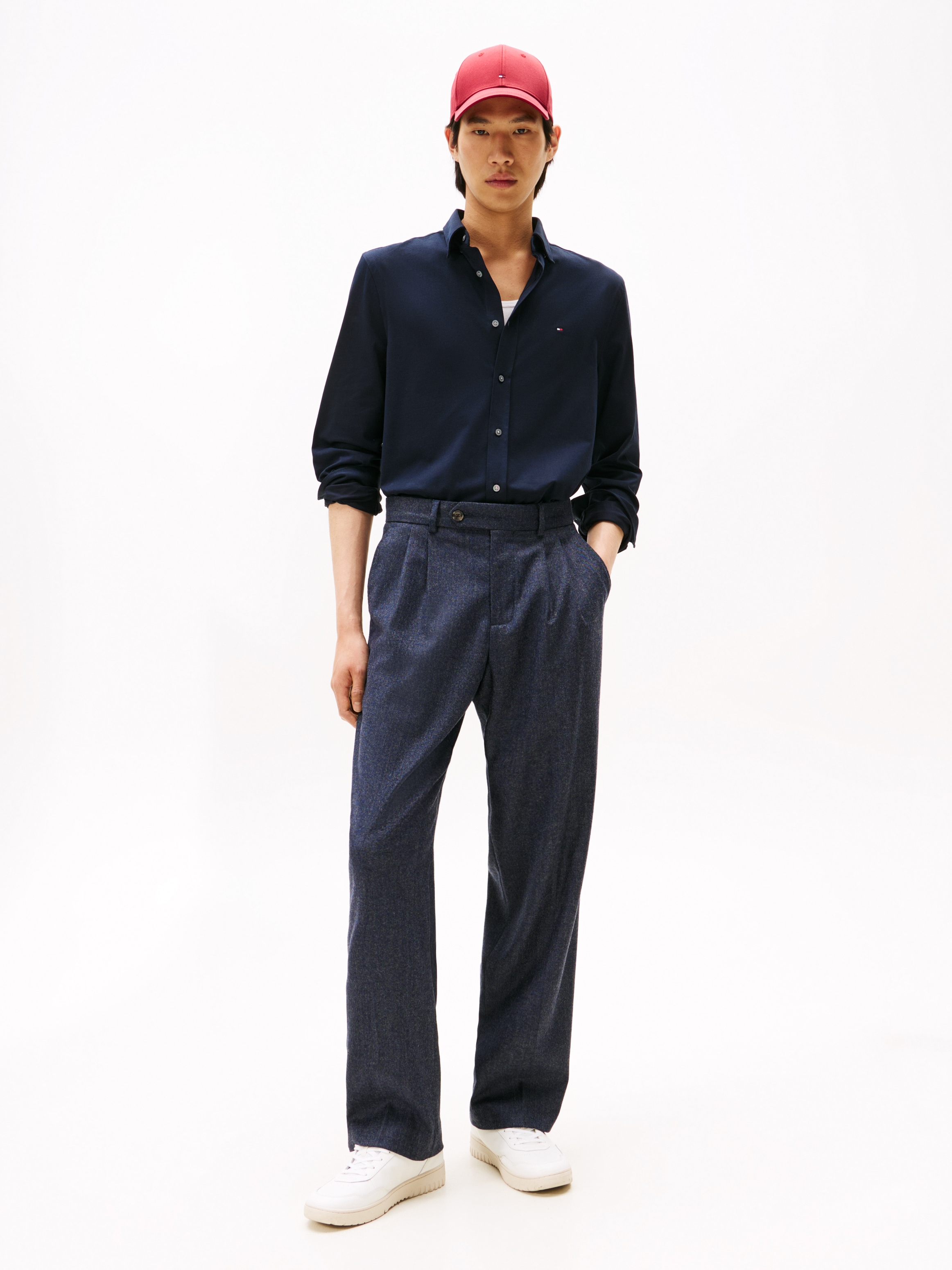 Tommy Hilfiger Businesshemd »PERFORMANCE INTERLOCK« elastisches Slim Fit mit Button-Down-Kragen