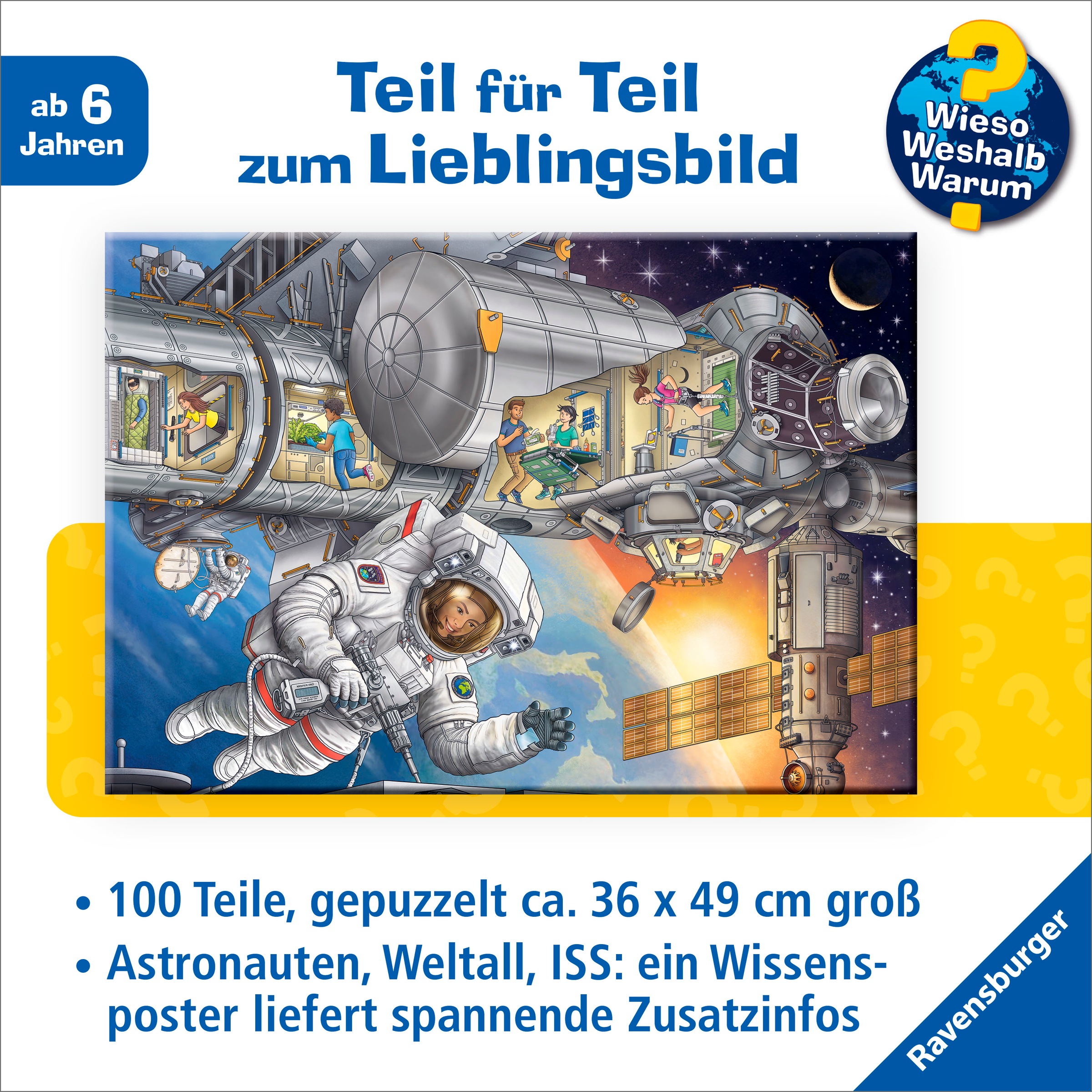 Ravensburger Puzzle »Wieso? Weshalb? Warum? Auf der Weltraumstation«, Made in Germany