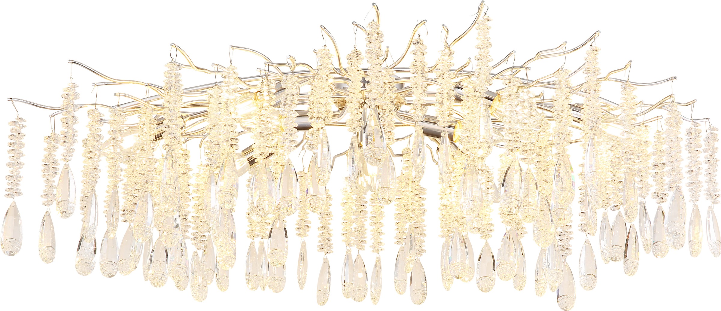 GLOBO LIGHTING Deckenleuchte »KINGA« E14 1 Stk. Deckenleuchte silber matt mit edlen Glaskristallen