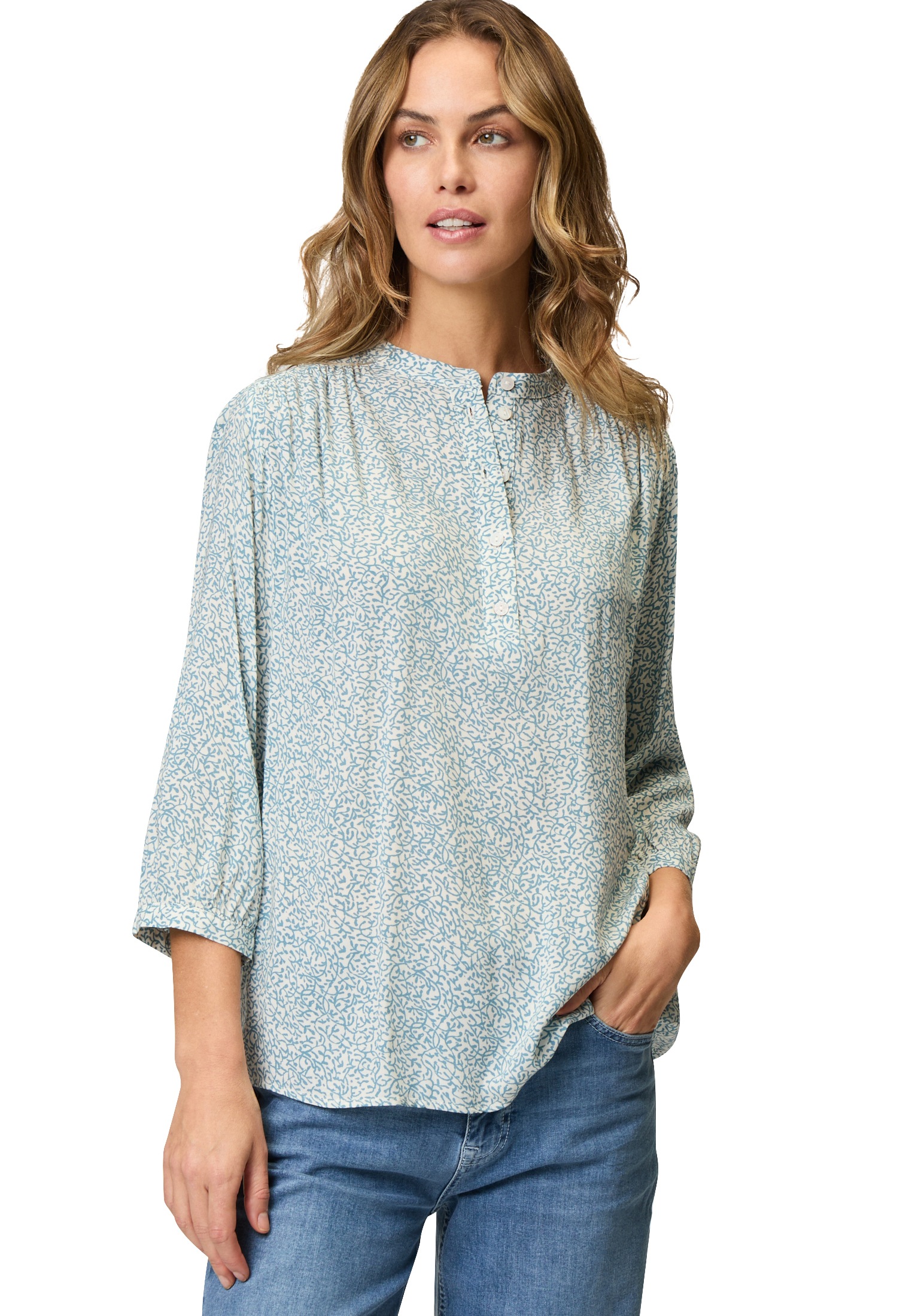 Zero Schlupfbluse "zero Damen Schlupfbluse mit Knopfleiste" günstig online kaufen
