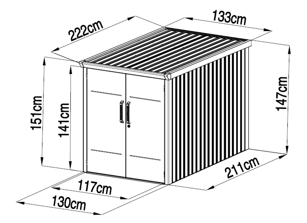 WESTMANN Fahrradbox »Velos 2« BxTxH: 133x222x151 cm