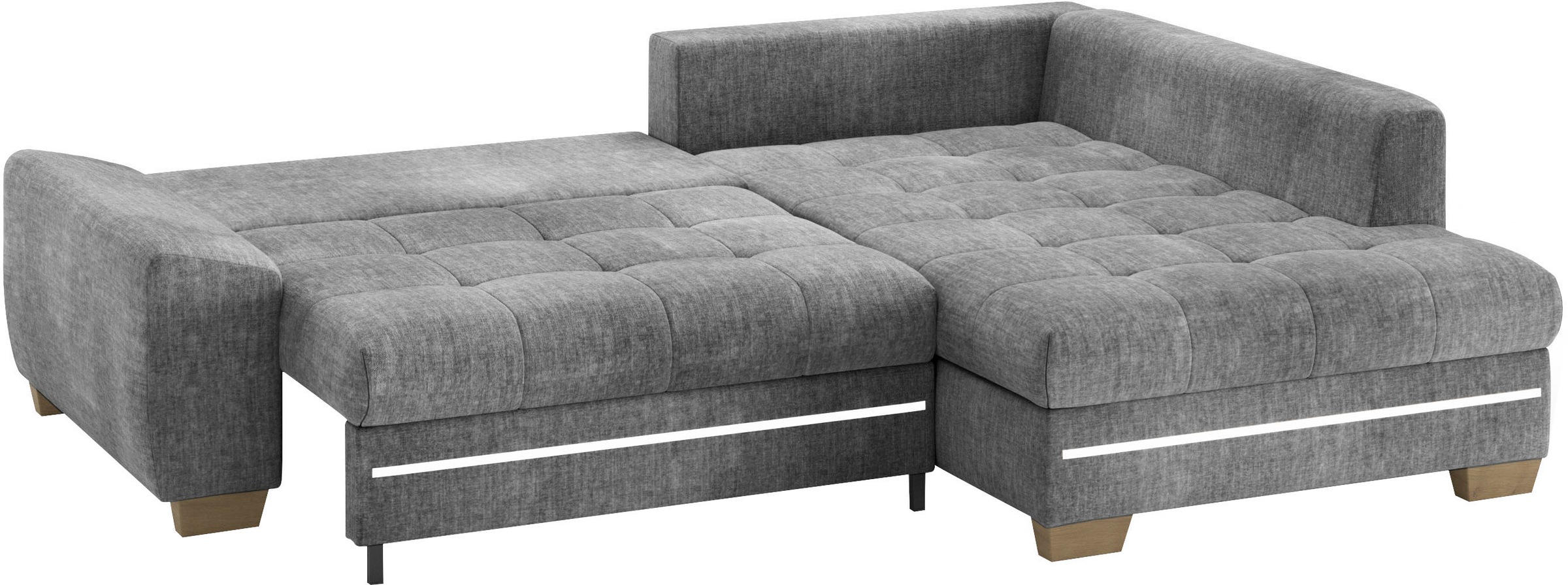 Mr. Couch Ecksofa »Nikita II, L-Form«, mit Kaltschaum, RGB-LED Beleuchtung, wahlweise mit Bett, Bettkasten