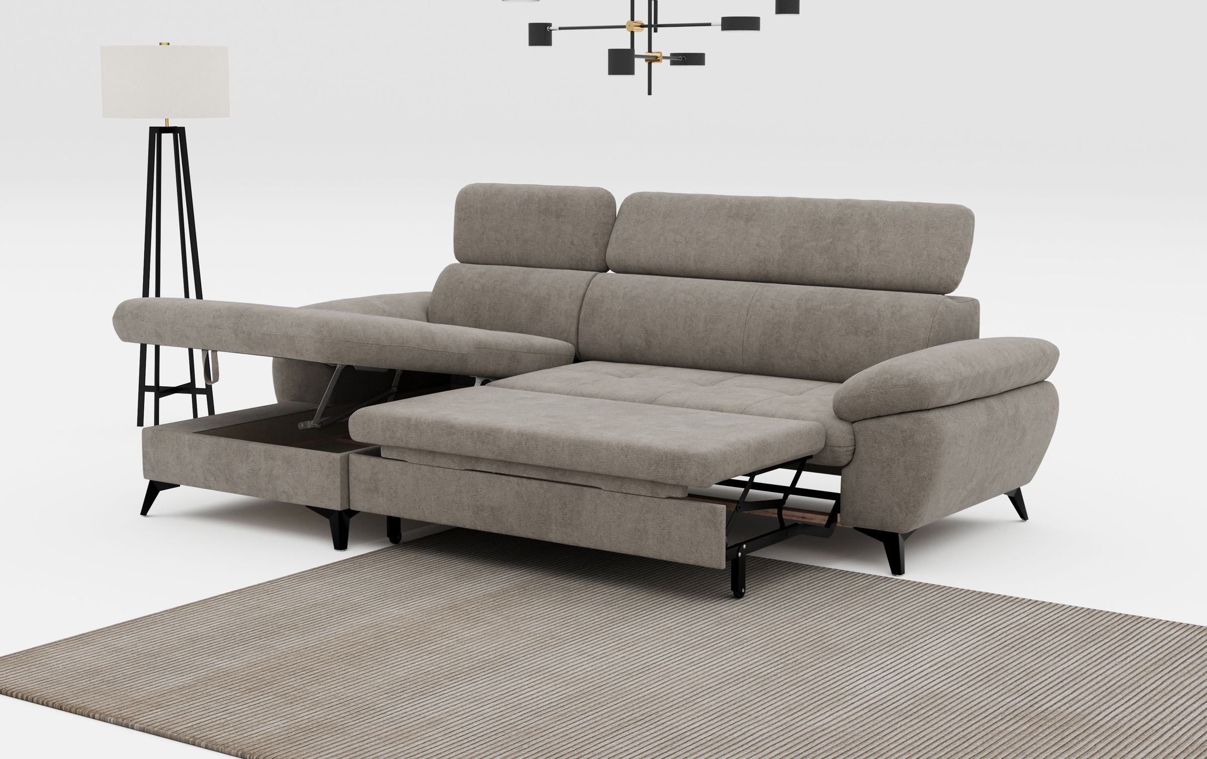 COTTA Ecksofa »Hudson L-Form«, mit Kopfteilverstellung, wahlweise mit Bettfunktion & Bettkasten