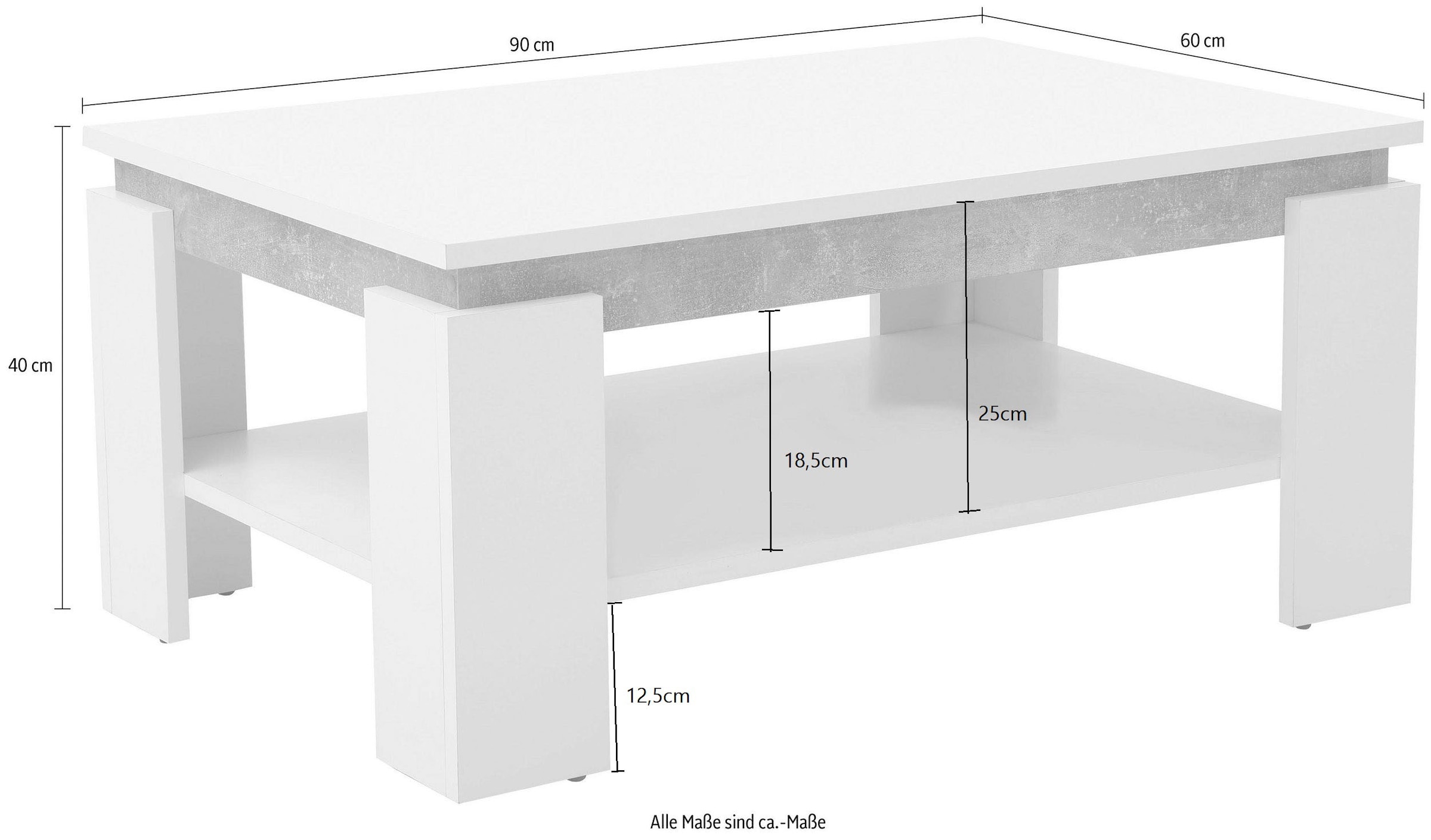 Couchtisch oder BAUR rechteckig mit »TIM«, | quadratisch HELA Ablageboden, Black Friday