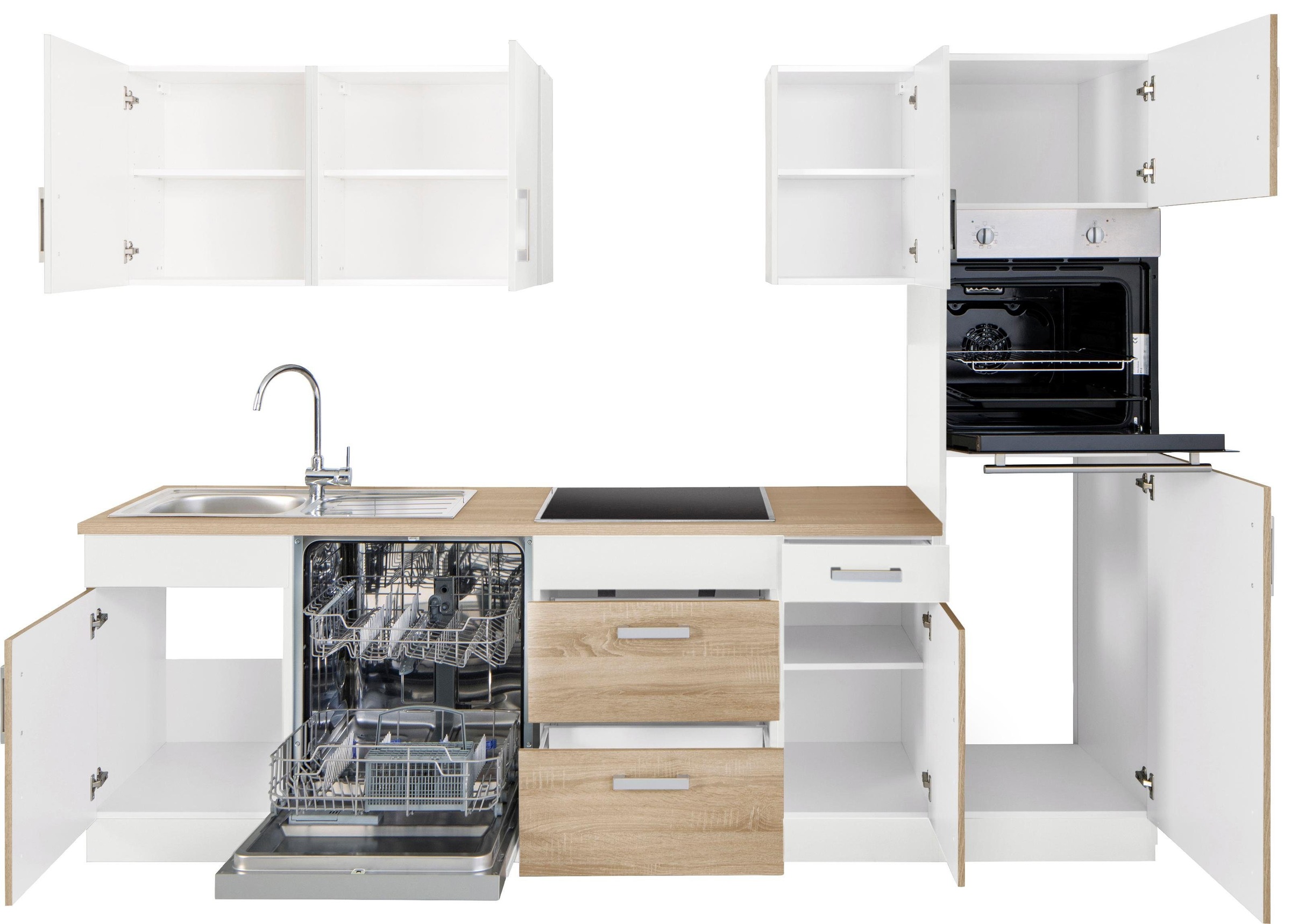HELD MÖBEL Küchenzeile »Gera«, mit E-Geräten, Breite 270 cm
