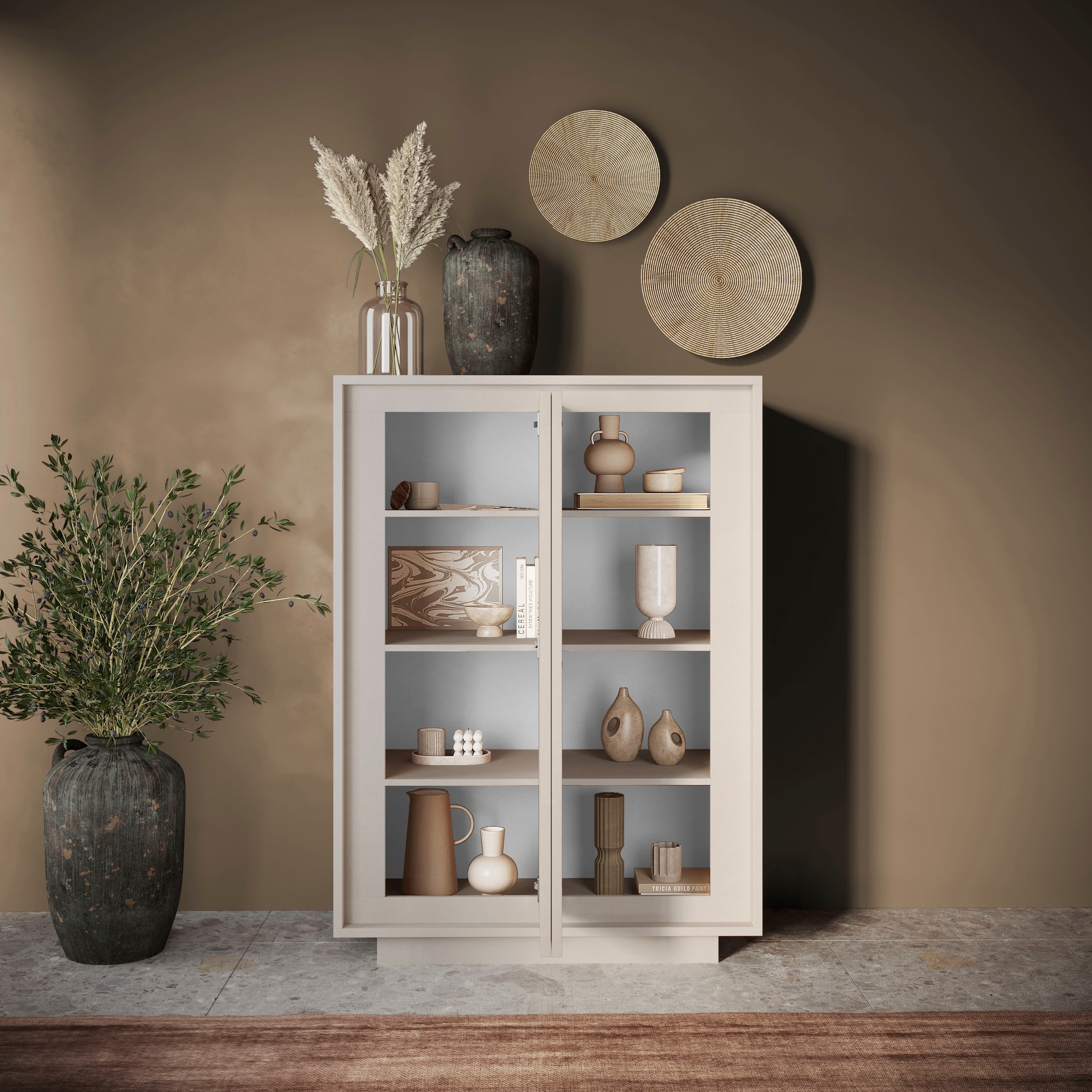 Home affaire Highboard »Sky, B/H 106/171 cm, Stauraumschrank/Hochkommode, 2 Türen« Softclosing, Korpus & Front 22 mm stark, Rahmen-Optik