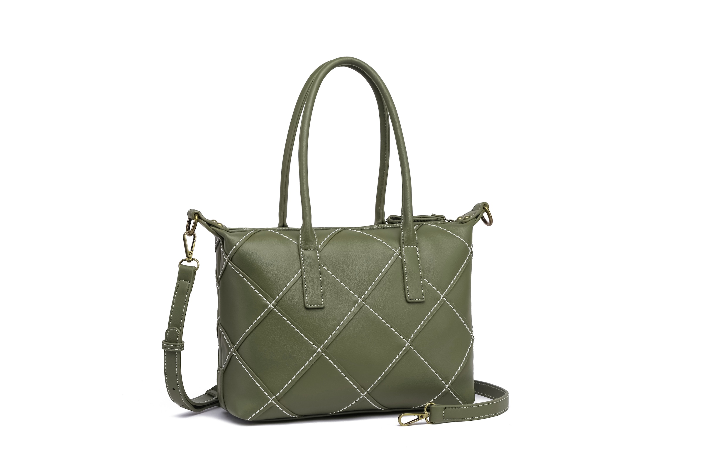 COLLEZIONE ALESSANDRO Schultertasche »Patches«, handwerklich gefertigt mit Kontrastnaht