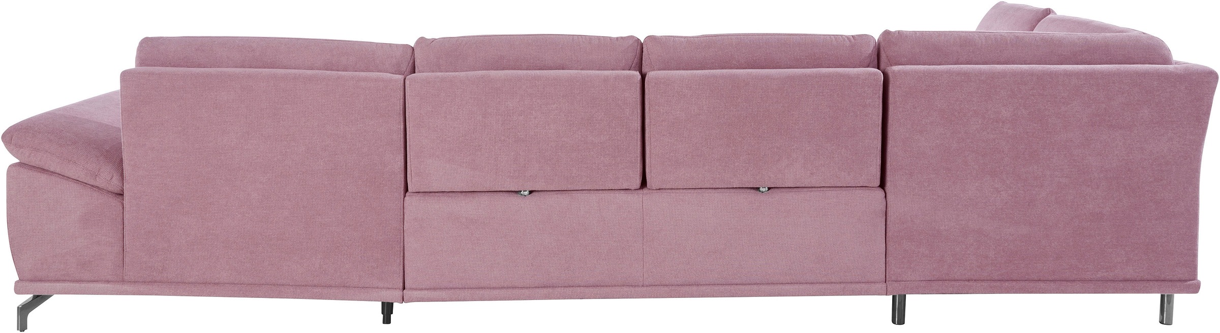 Places of Style Wohnlandschaft »Costello U-Form, mit Sitztiefenverstellung, Armteilverstellung und«, 3 Nierenkissen, optional Bettfunktion und Bettkasten