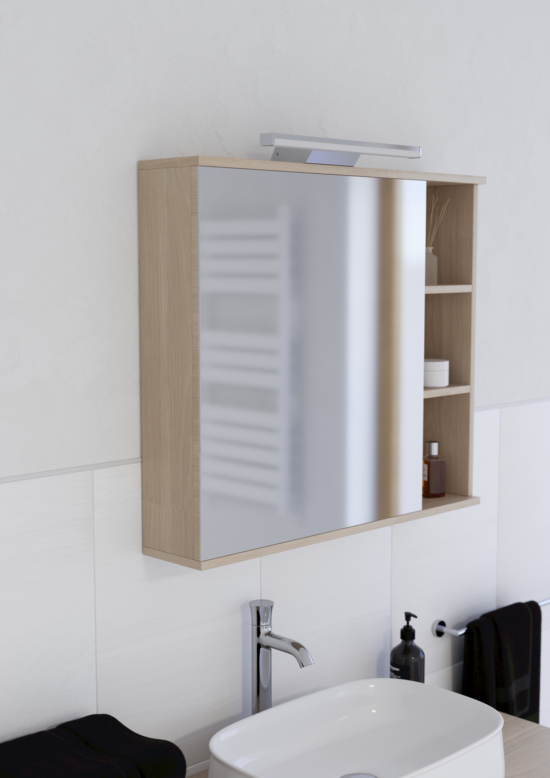 EGLO Spiegelleuchte »REGELLO-Z Spiegellampe - Kunststoff, Alu - LED - 12W - IP44« LED-Modul 1 Stk. Kaltweiß | Neutralweiß | RGB | Warmweiß