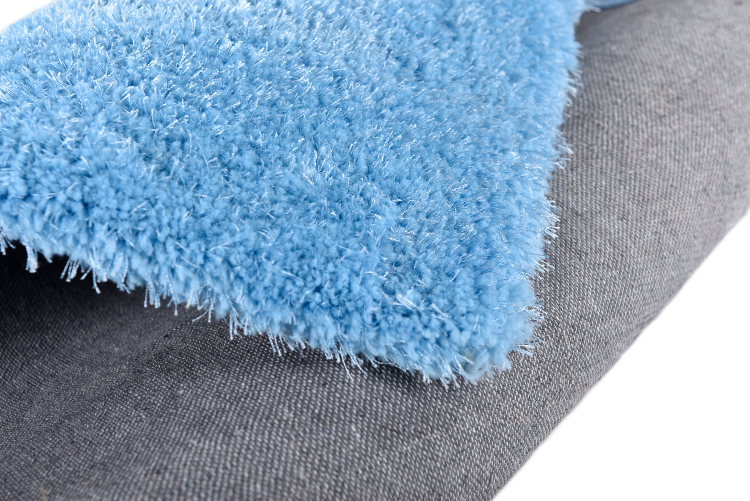 Hochflor-Teppich TOM TAILOR HOME "Soft" Gr. 1, blau (hellblau), B:50cm H:35mm L:80cm, Kunstfaser, Teppiche, handgetuftet, Uni-Farben, super weich und flauschig 3