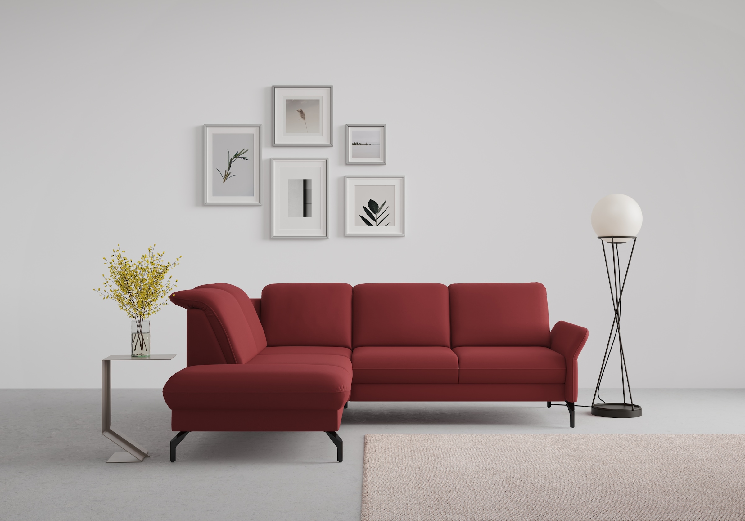sit&more Ecksofa »Fashion L-Form«, wahlweise mit Kopfteilverstellung und Vorziehsitz, motorisch