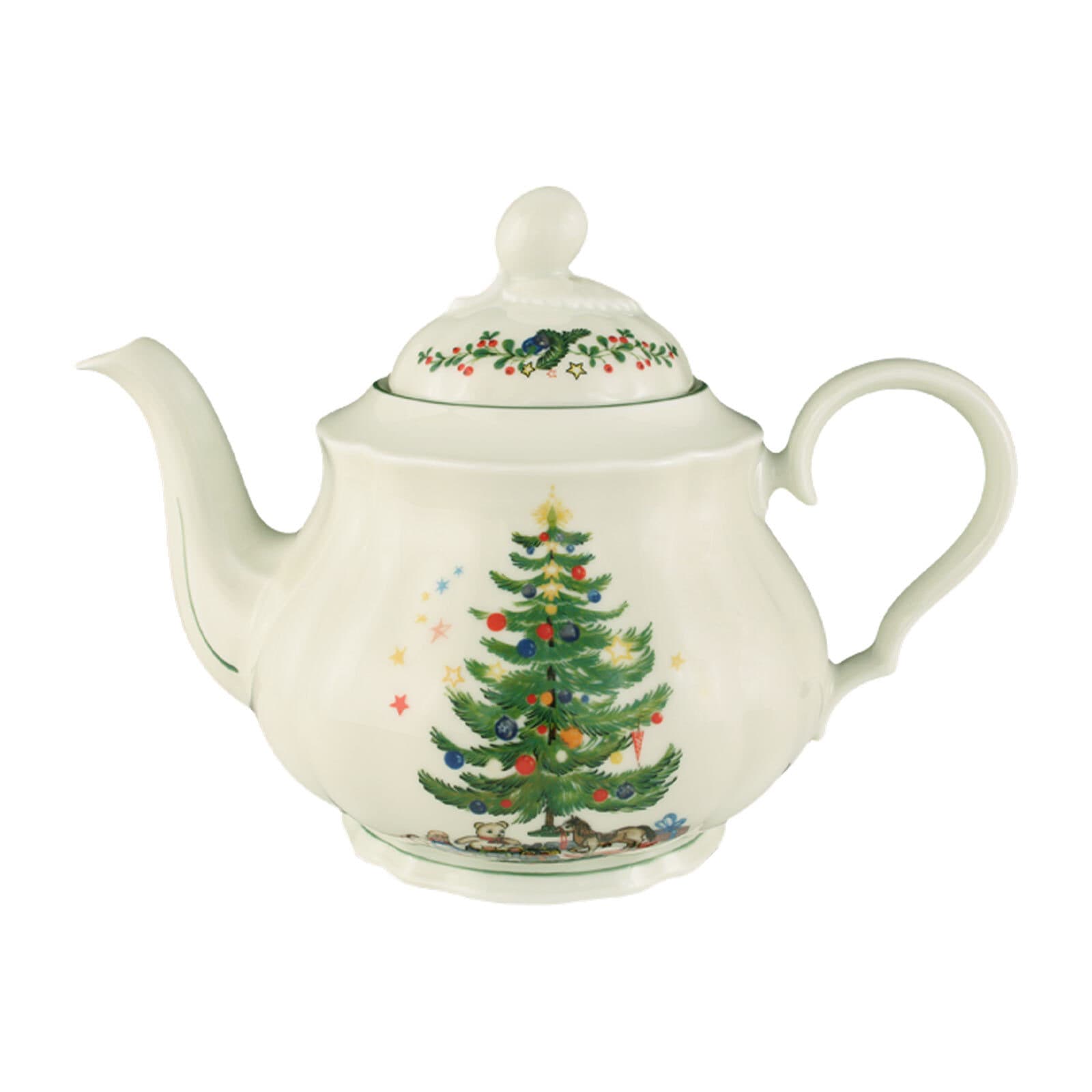 SELTMANN WEIDEN Teekanne "Teekanne Marieluise Weihnachten 1,10 L weiß-grün", B:14,6cm H:16,3cm, bunt, Kannen, Spülmaschinengeeignet,