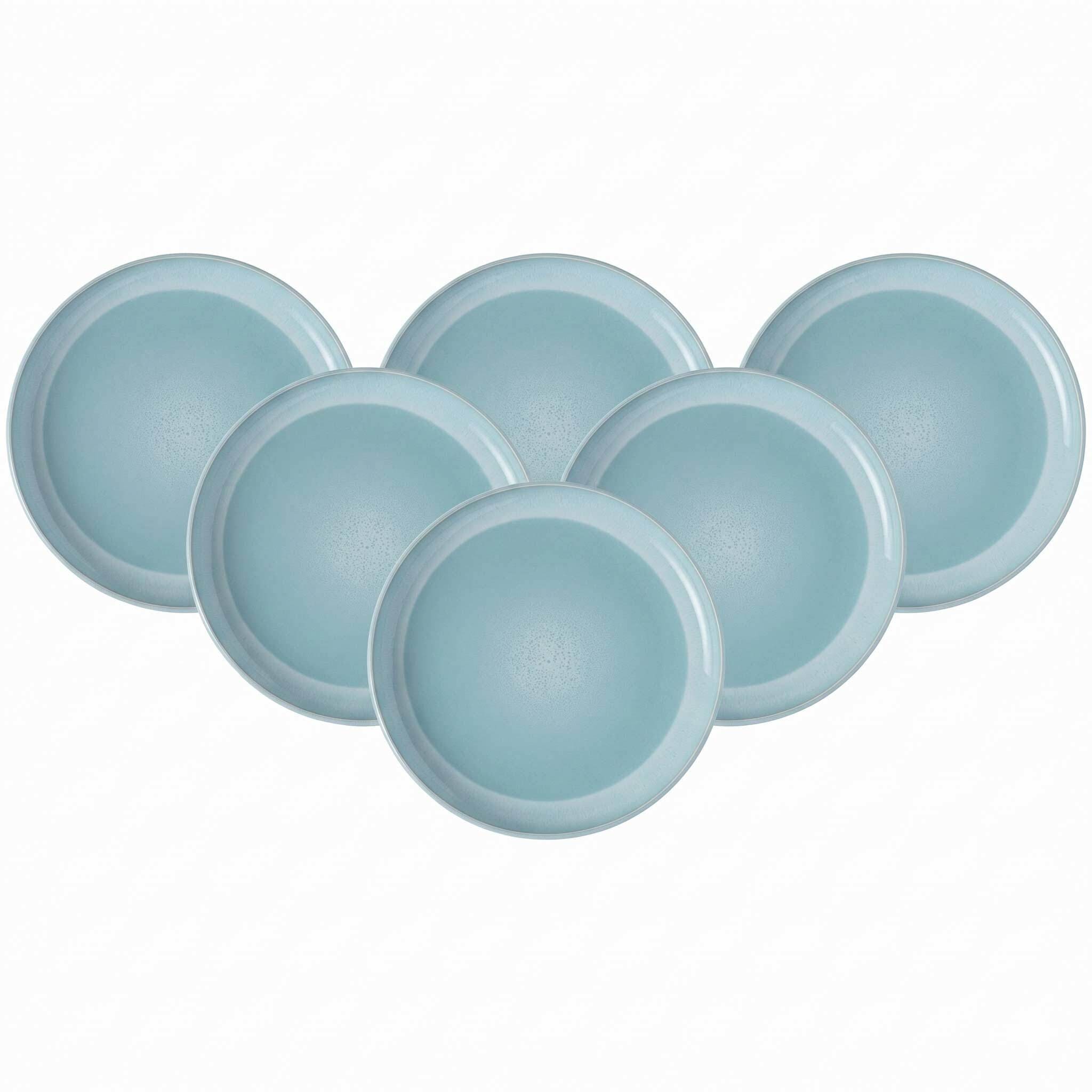 like. by Villeroy & Boch Speiseteller "Speiseteller Perlemor Aqua ø 27,1 cm 6er Set blau" Spülmaschinengeeignet, Mikrowellengeeignet