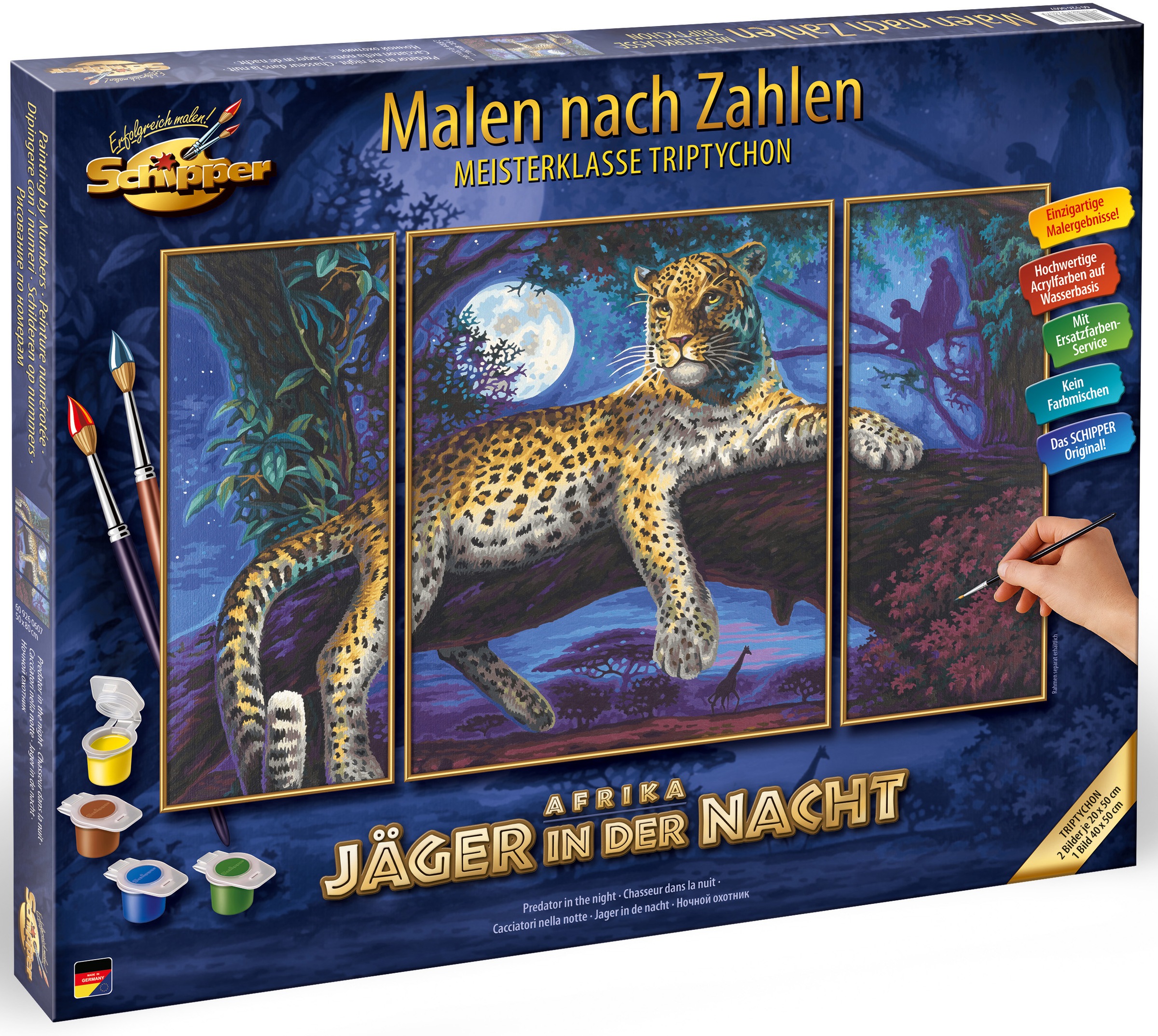 Schipper Malen nach Zahlen »Meisterklasse Triptychon - Jäger in der Nacht«,  Made in Germany | BAUR