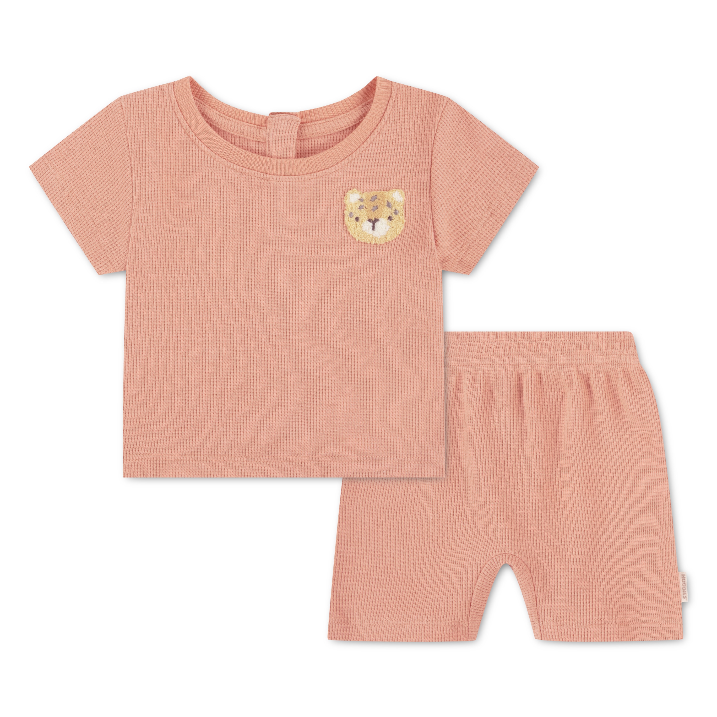 HUGGIES babywear Shirt & Hose "HUGB SHORT SET" Set, 2 mit süßer Tierapplikation, Baumwolle