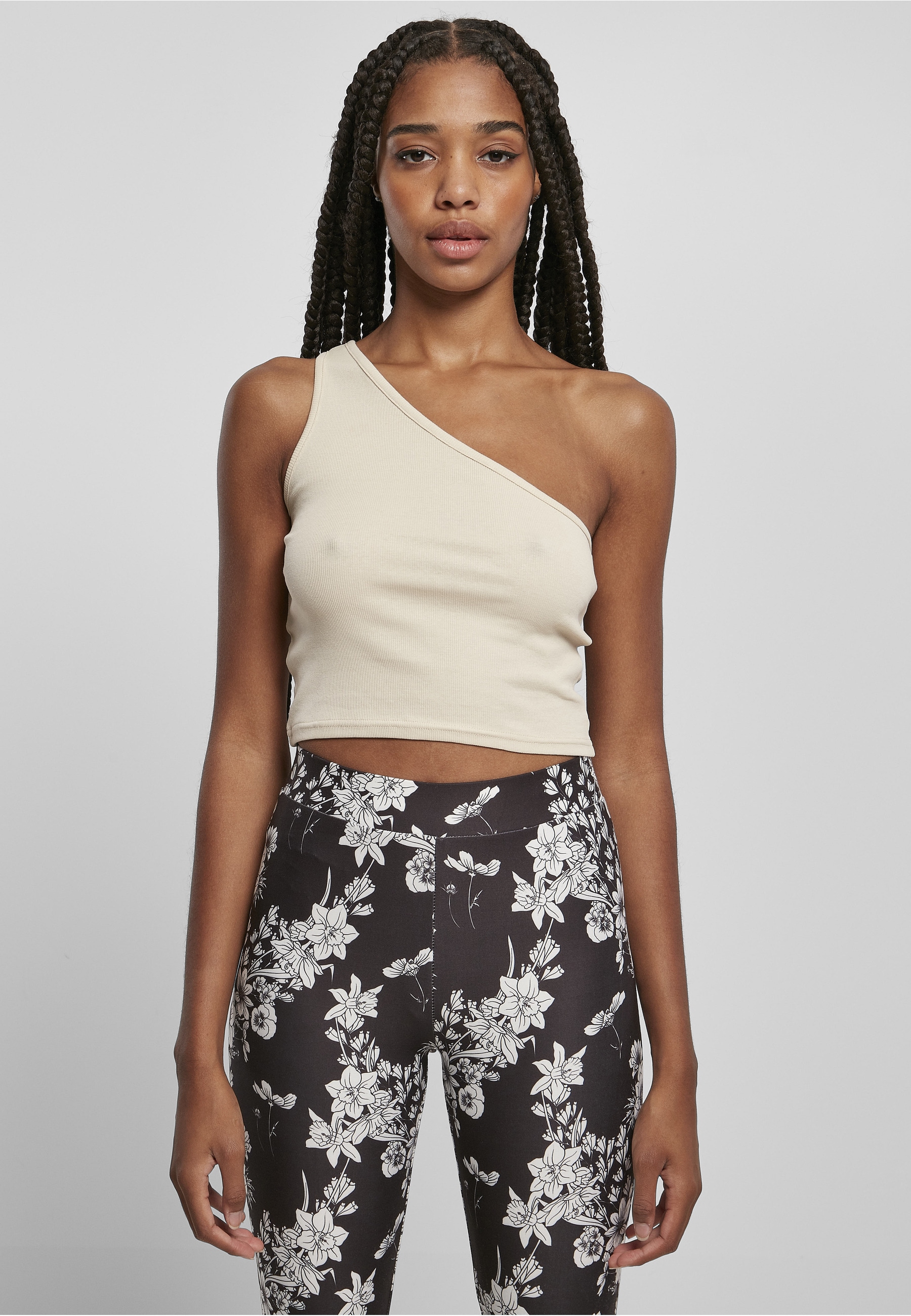 URBAN CLASSICS Tanktop »Urban Classics Damen Ladies Cropped Asymmetric Top« 1 Stk.