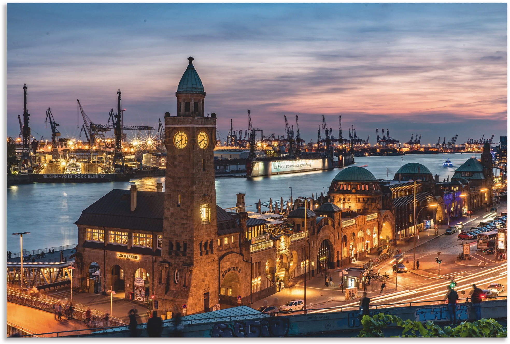 Artland Wandbild "Landungsbrücken Hamburg", Hamburg, (1 St.), als Alubild, günstig online kaufen