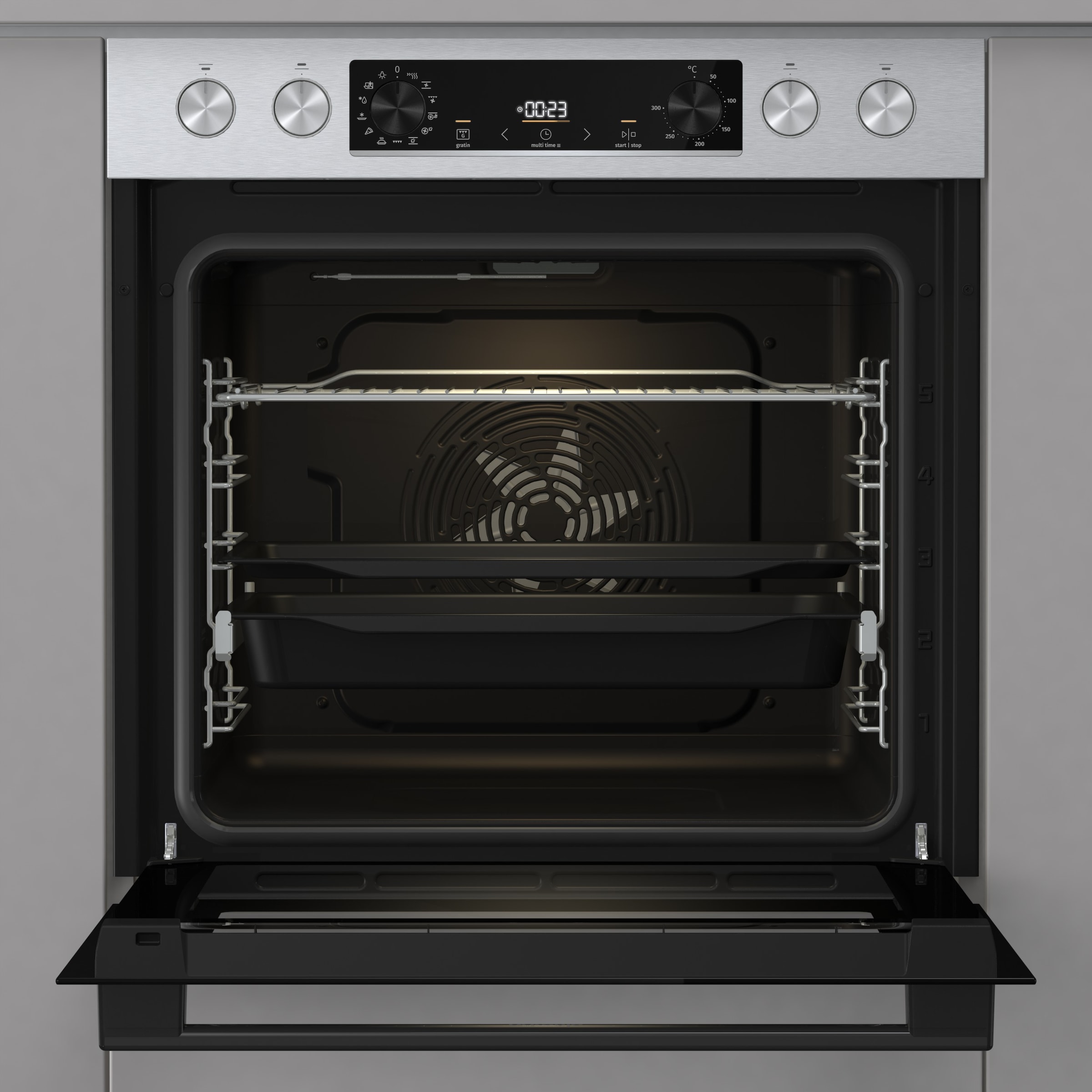 GORENJE Elektro-Herd-Set »Herd BCSB 737OTX« mit 1-fach-Teleskopauszug Aqua Clean 1 Stk. tlg. Pizzafunktion mit 300 °C – perfekt für Pizza, Focaccia und mehr!