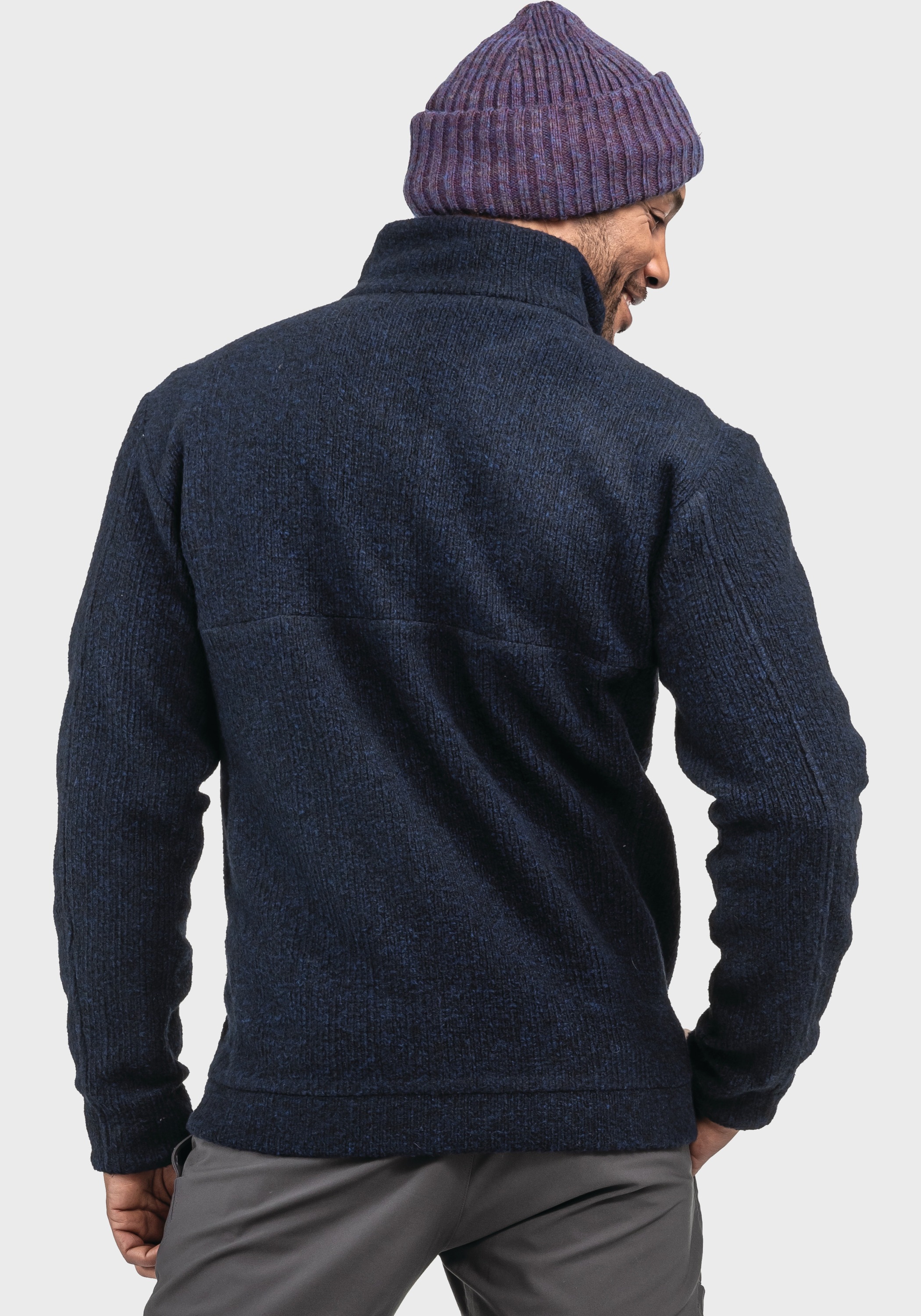 Fleecejacke SCHÖFFEL "Urban Fleece Jk Style Canterbury MNS", Herren, Gr. 56, blau (8820, blau), Oberstoff: 60% Polyester, 20% Schurwolle, 20% Viskose, regular fit, hoch geschlossener Ausschnitt, Jacken Fleecejacke 3