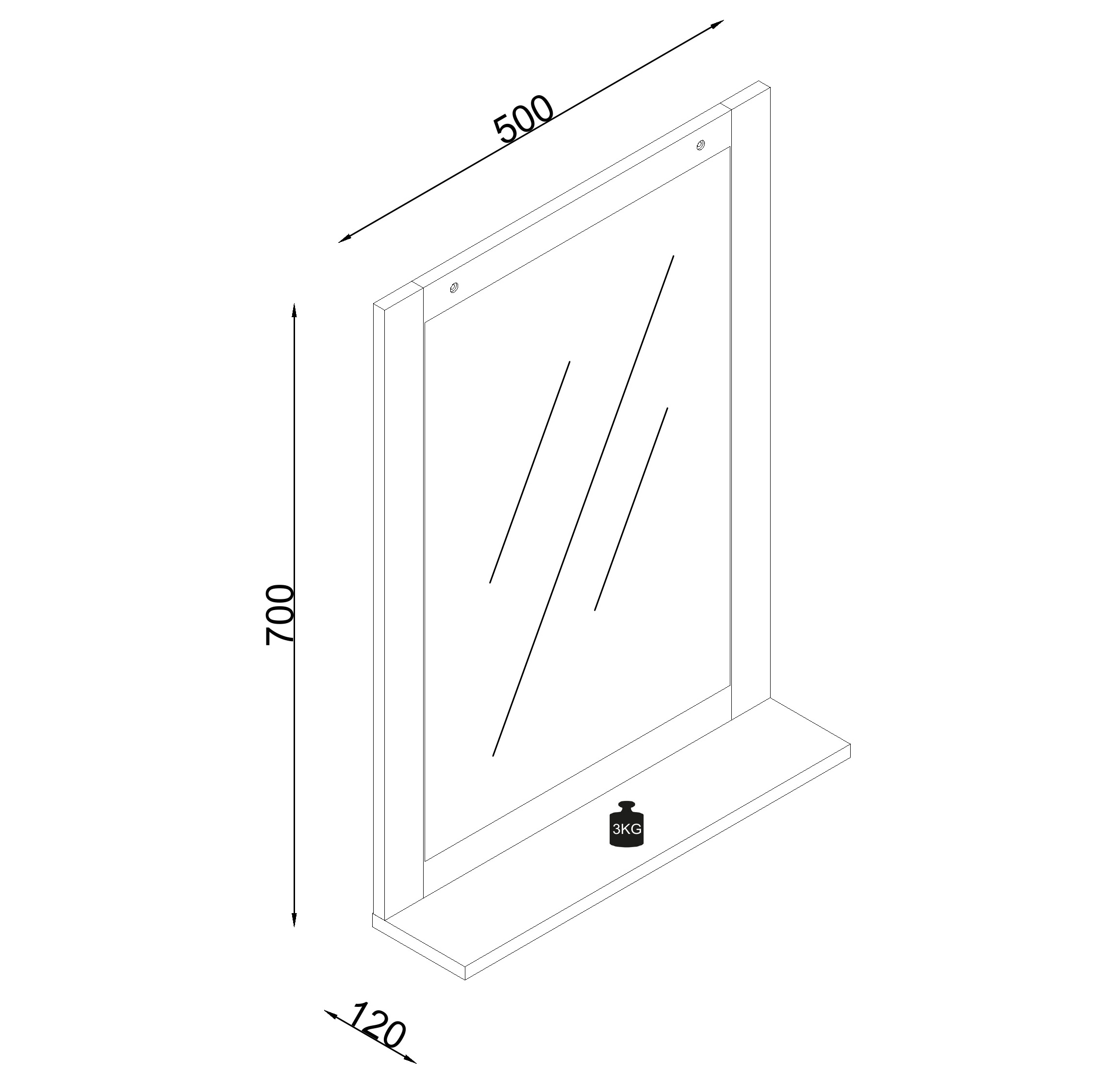 VCM Badspiegel »Holz Badspiegel Wandspiegel Hängespiegel Nilari«