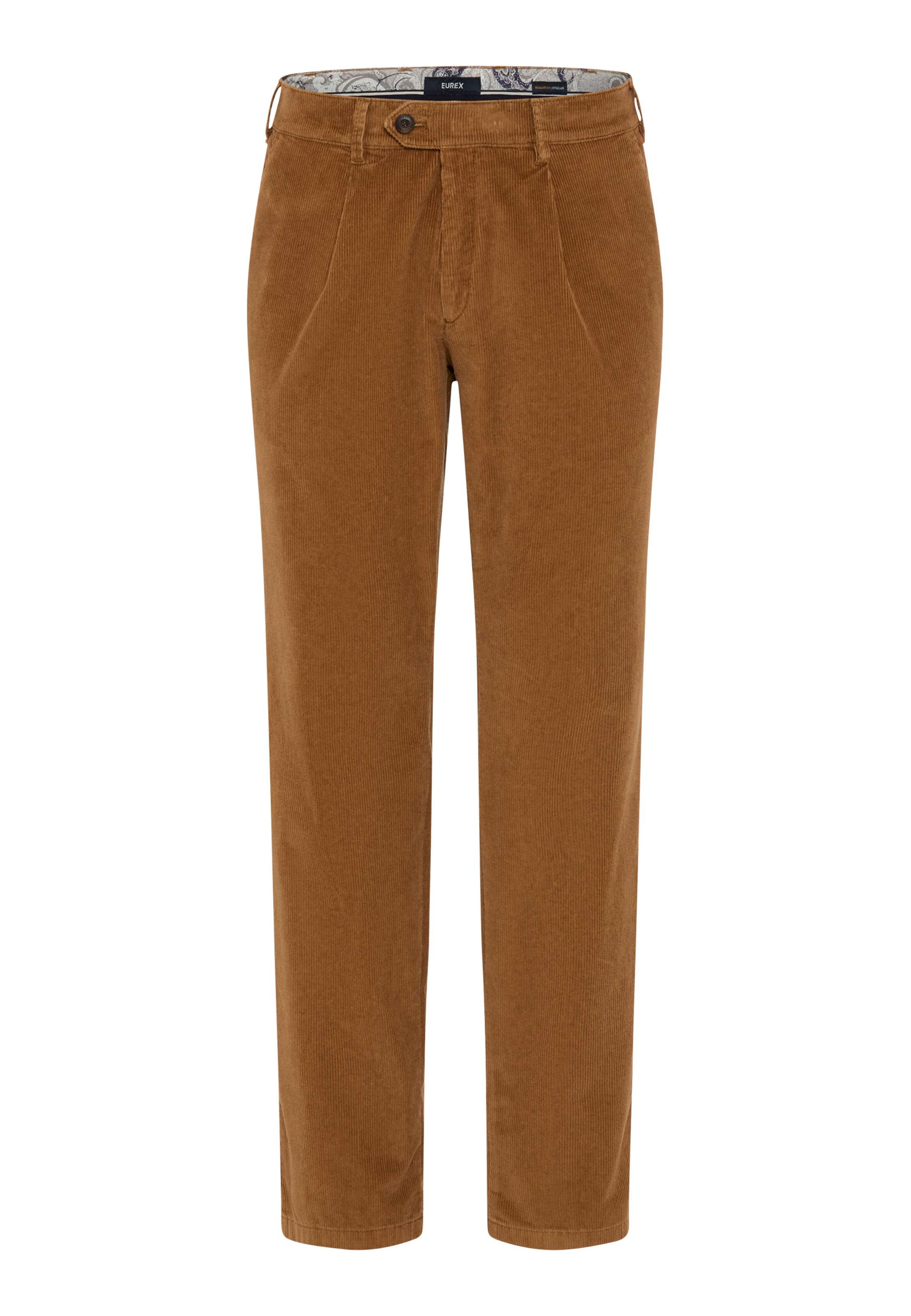 EUREX BY BRAX Herren Bundfaltenhose "Style LUIS", braun, Gr. 24, Web, 98% Baumwolle, 2% Elasthan, Hosen