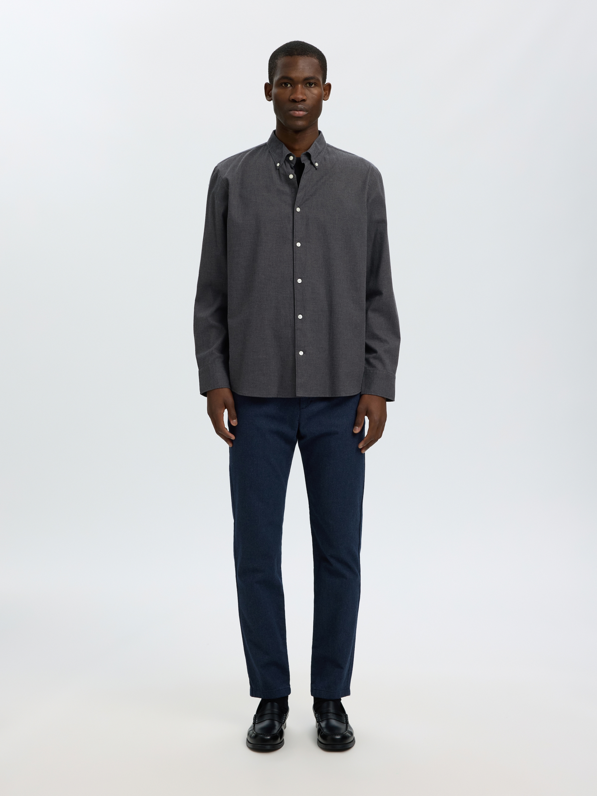 SELECTED Langarmhemd »SLMREGCOLE JAY MELANGE LS SHIRT NOOS« Baumwolle, regular fit