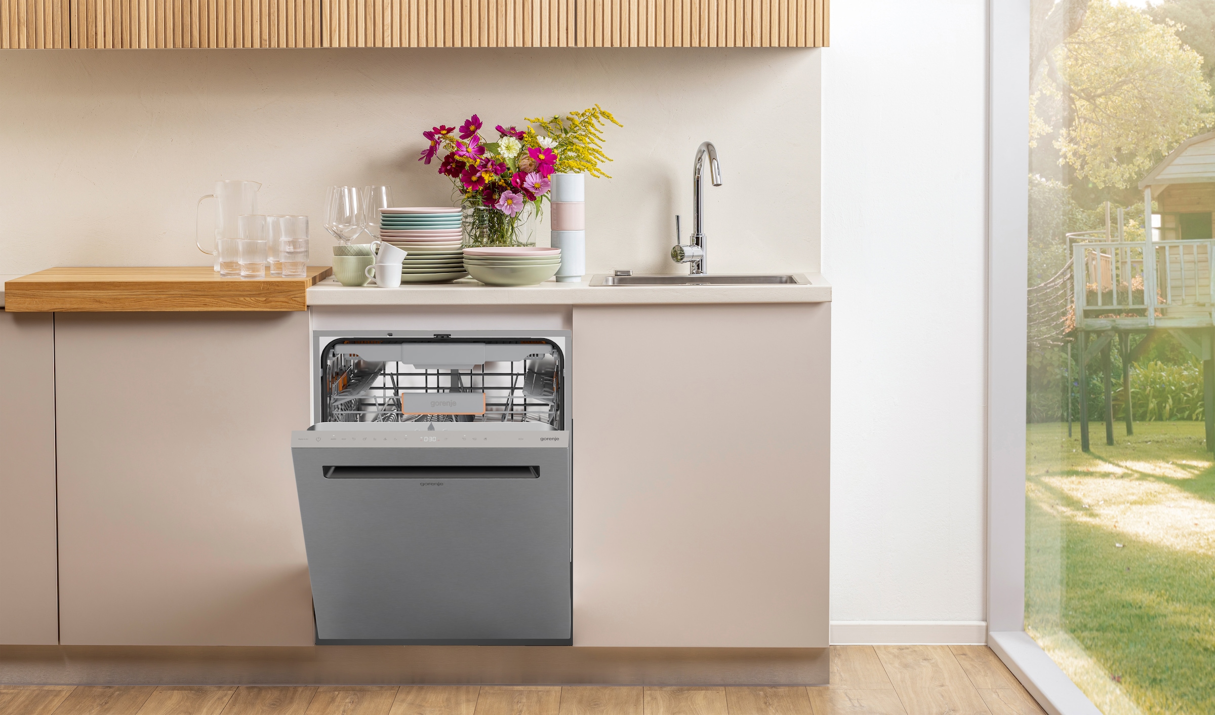 GORENJE Unterbaugeschirrspüler »GU673B65X« 9,5 l 16 Maßgedecke TotalDry - auto. Türöffnung